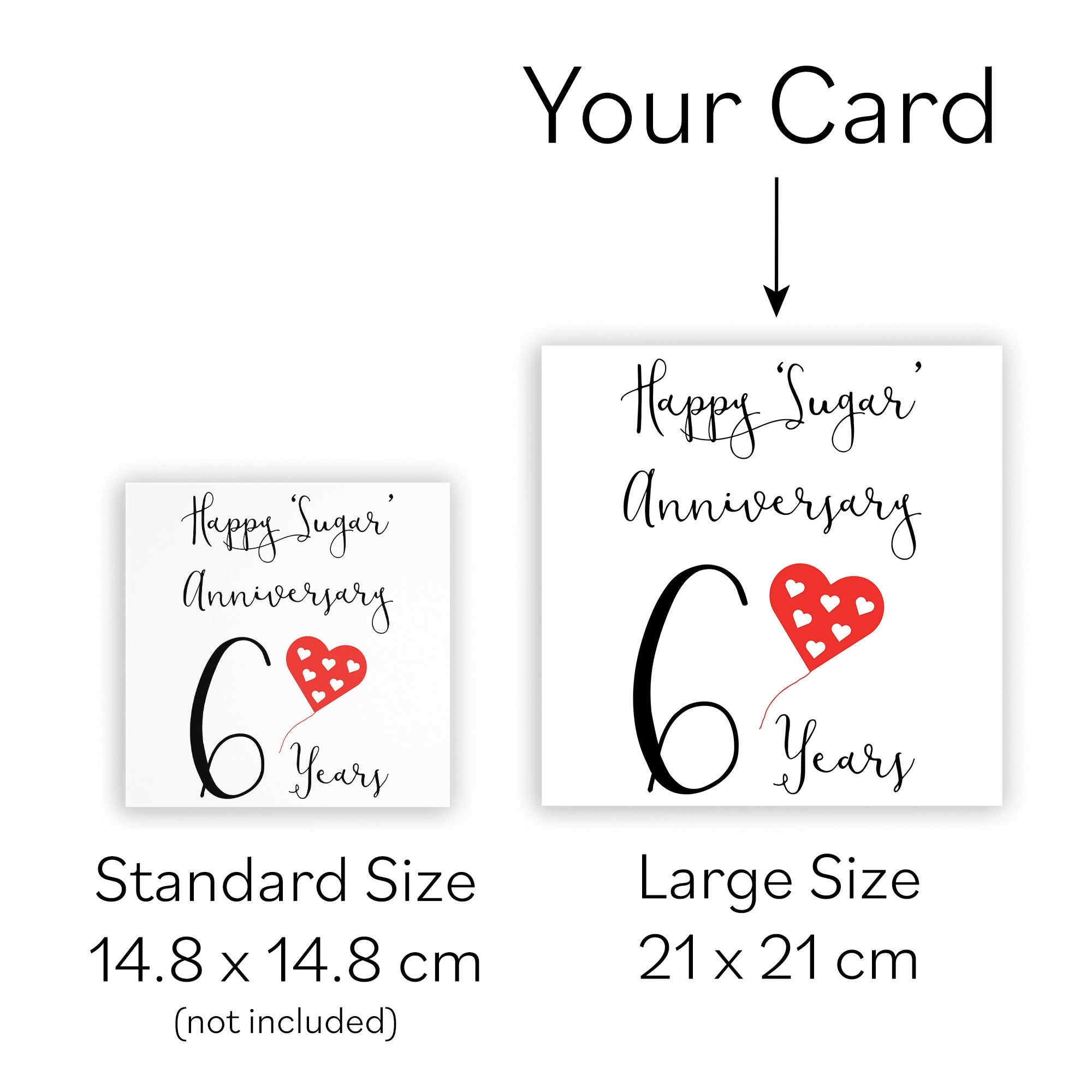 Large 6th Anniversary Card Red Heart - Default Title (B0BBRYJL2B)