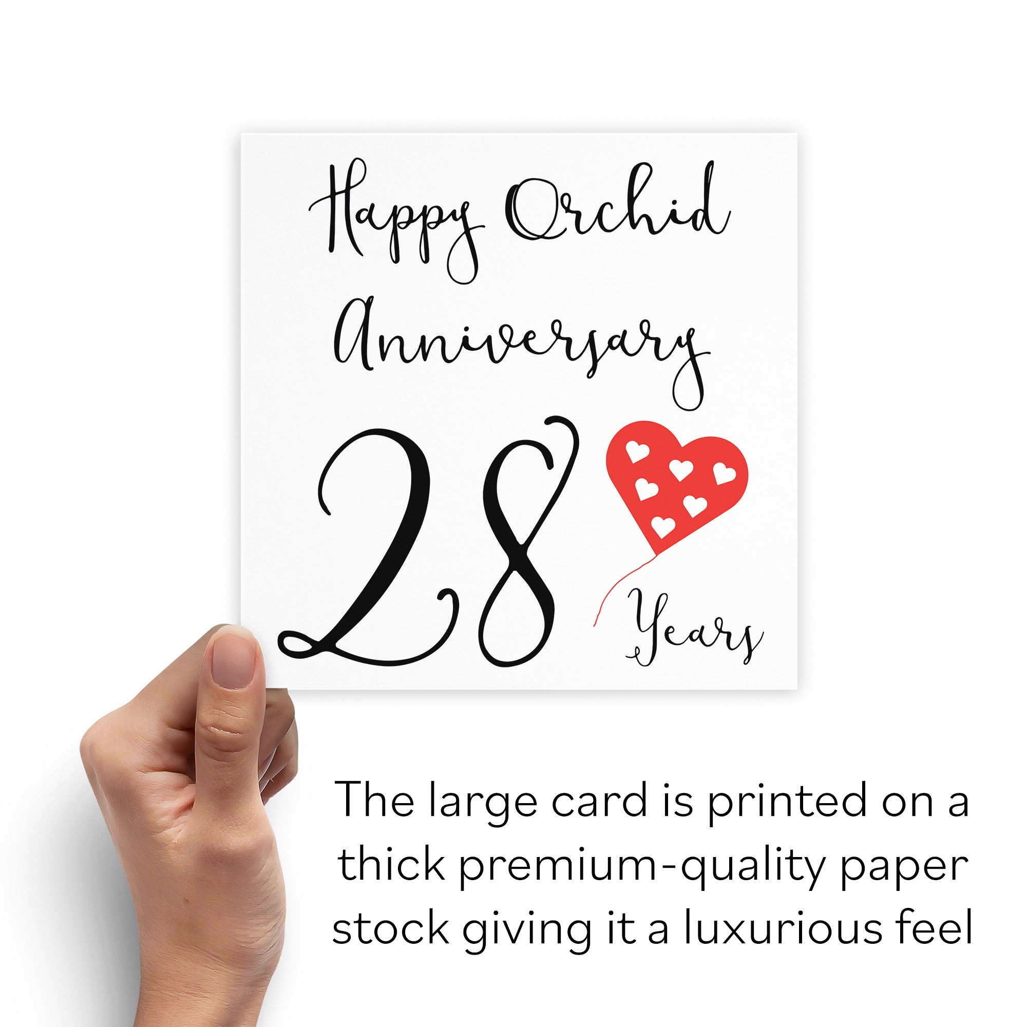 Large 28th Anniversary Card Red Heart - Default Title (B0BBS34JQ3)