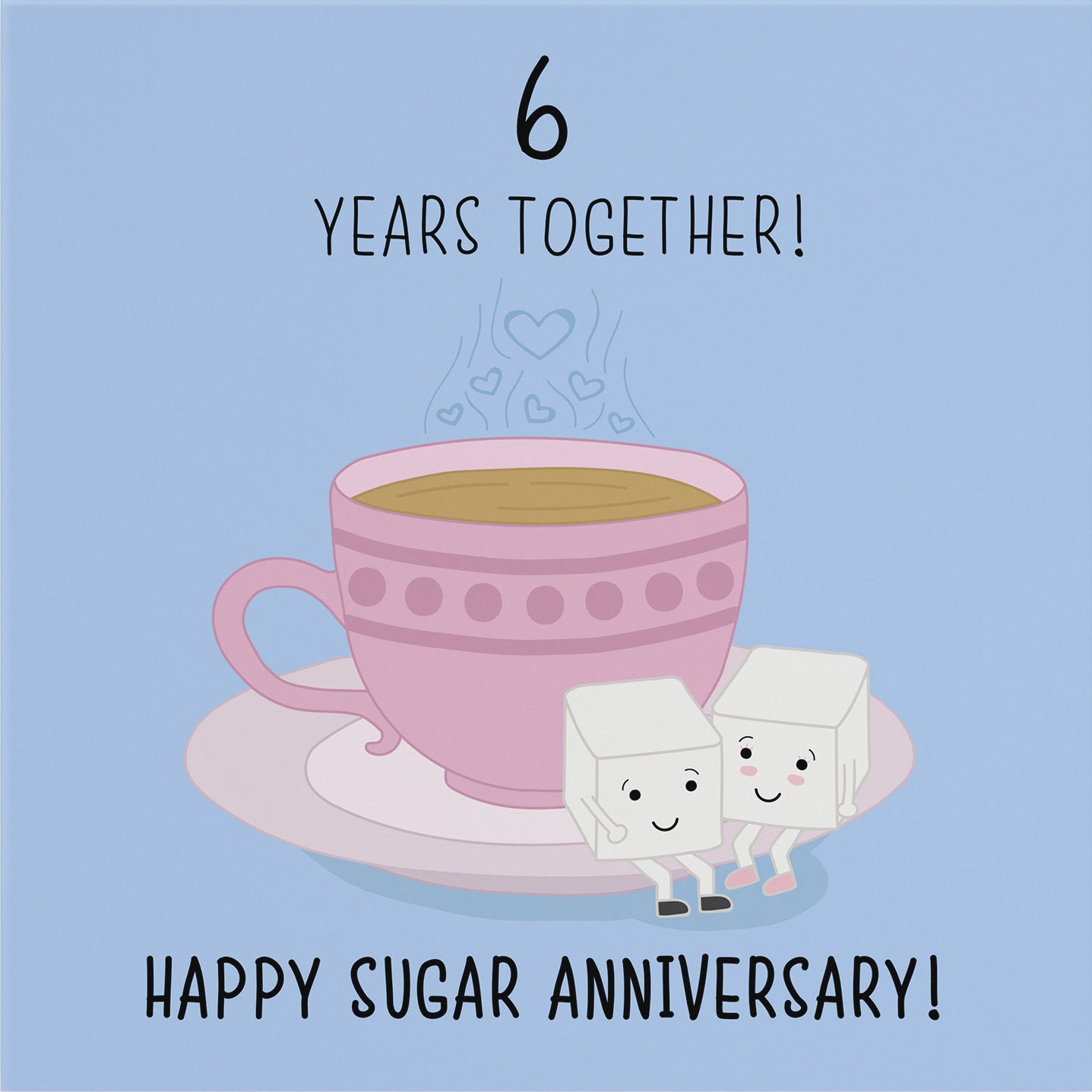 Large 6th Anniversary Card Sugar Cubes Iconic - Default Title (B0BBS3TPPD)