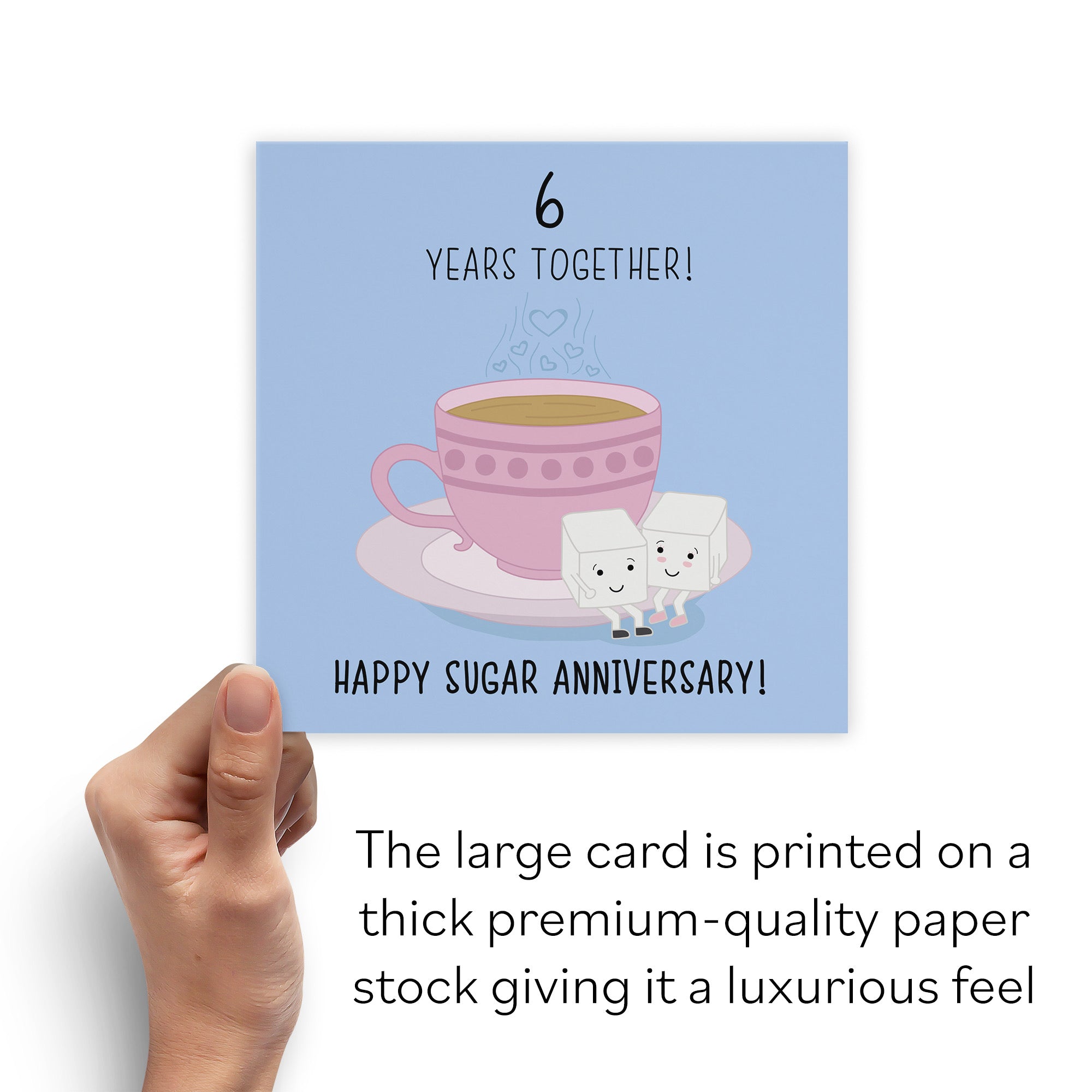 Large 6th Anniversary Card Sugar Cubes Iconic - Default Title (B0BBS3TPPD)