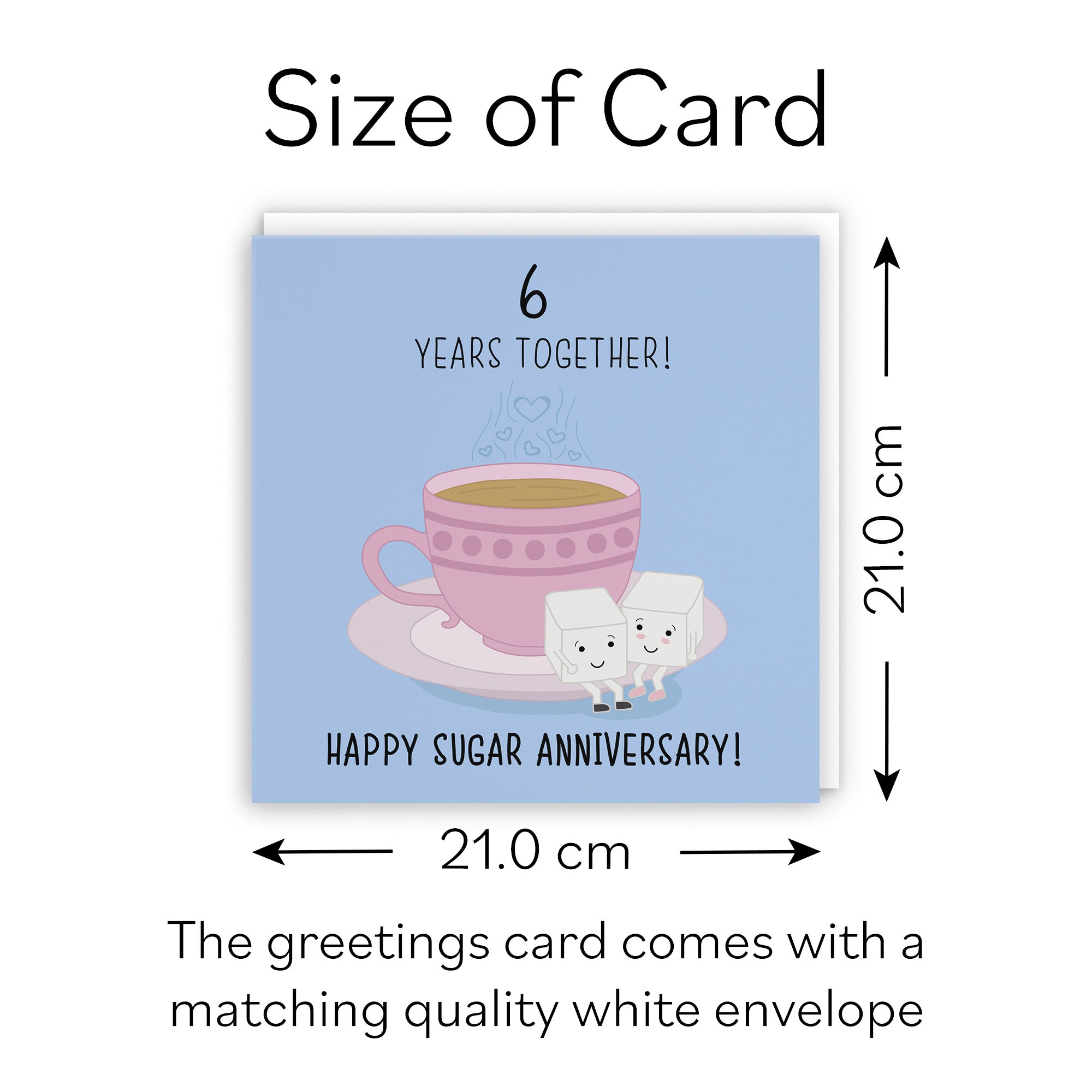 Large 6th Anniversary Card Sugar Cubes Iconic - Default Title (B0BBS3TPPD)