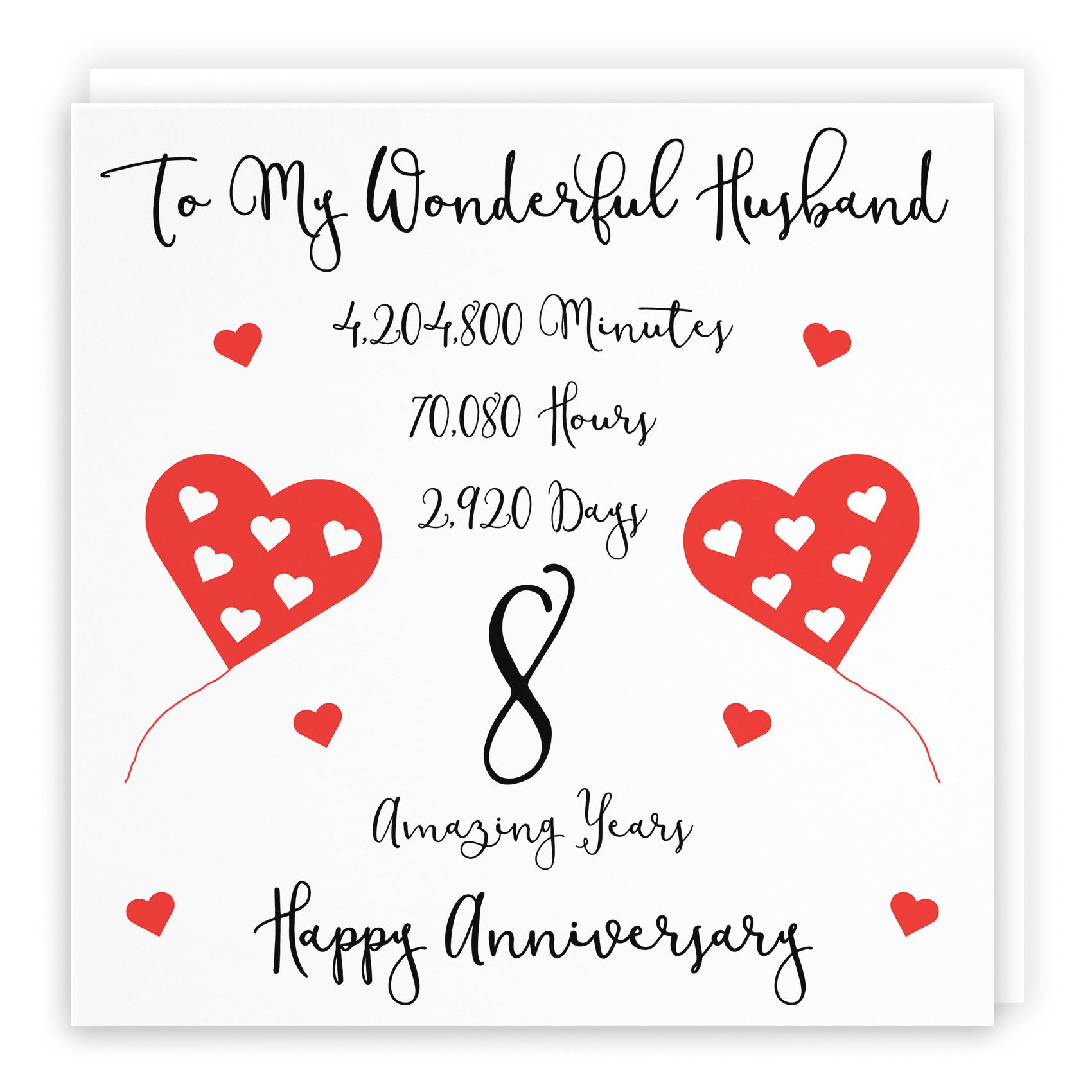 Large Husband 8th Anniversary Card Timeless - Default Title (B0BBS6ZV1D)