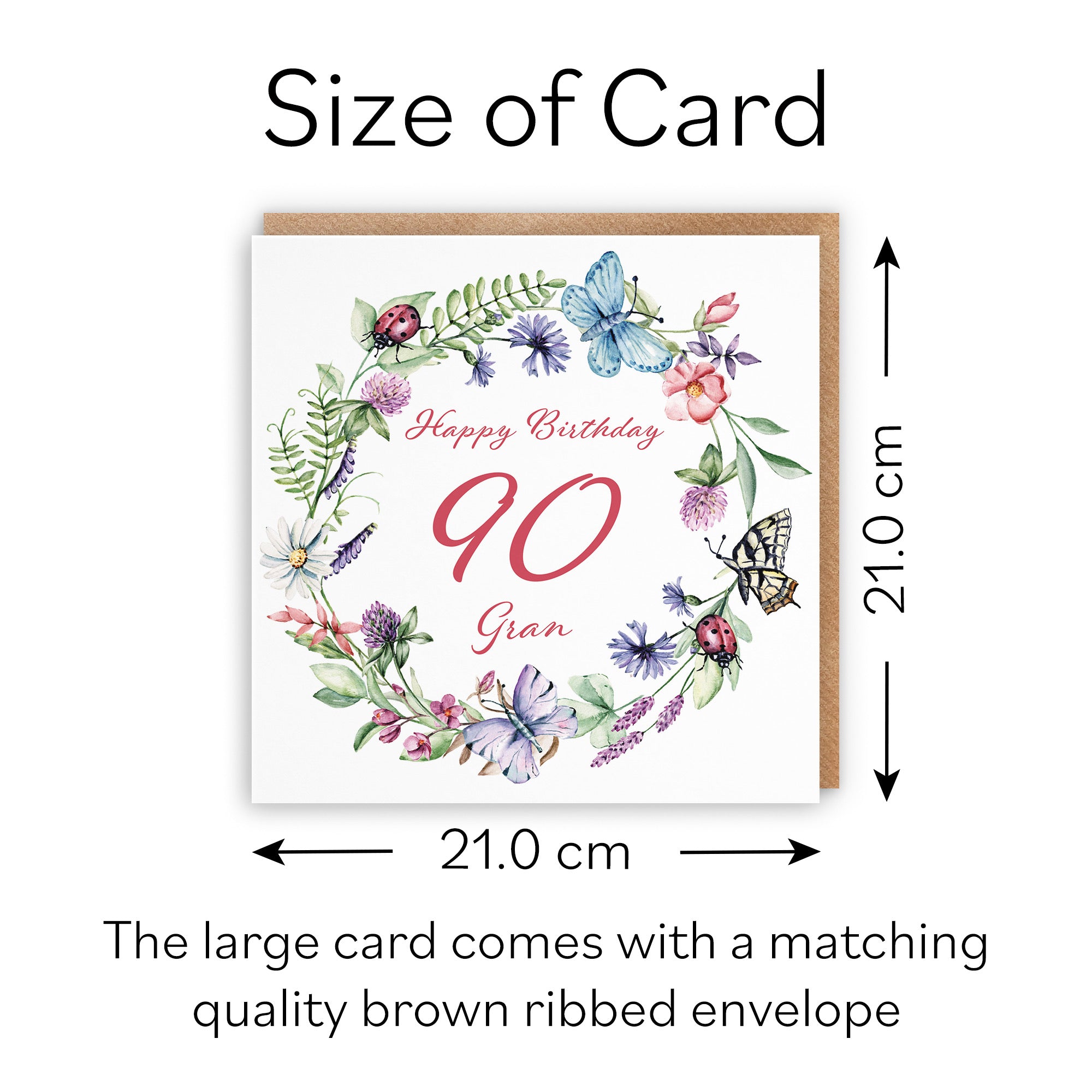 Large Gran 90th Birthday Card Meadow - Default Title (B0BPT1BX51)