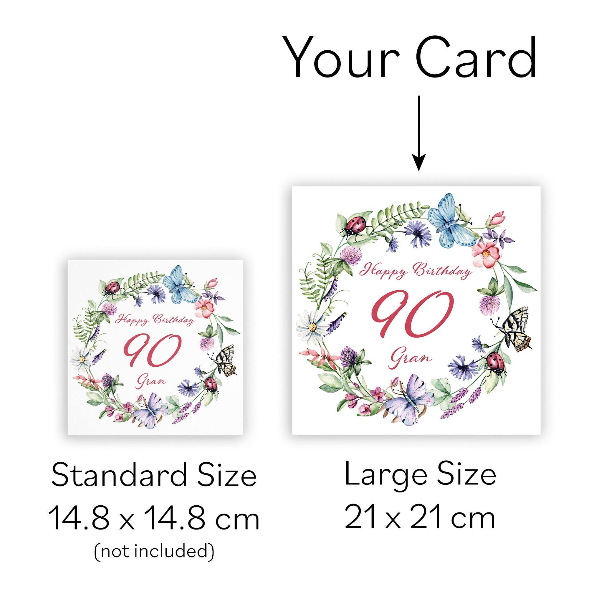 Large Gran 90th Birthday Card Meadow - Default Title (B0BPT1BX51)