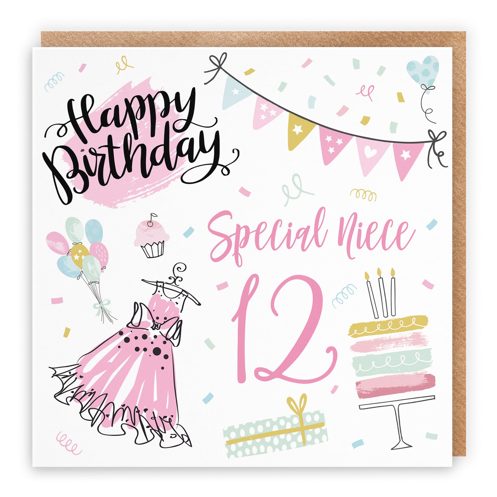 Large Niece 12th Birthday Card Party - Default Title (B0BPT28FNP)