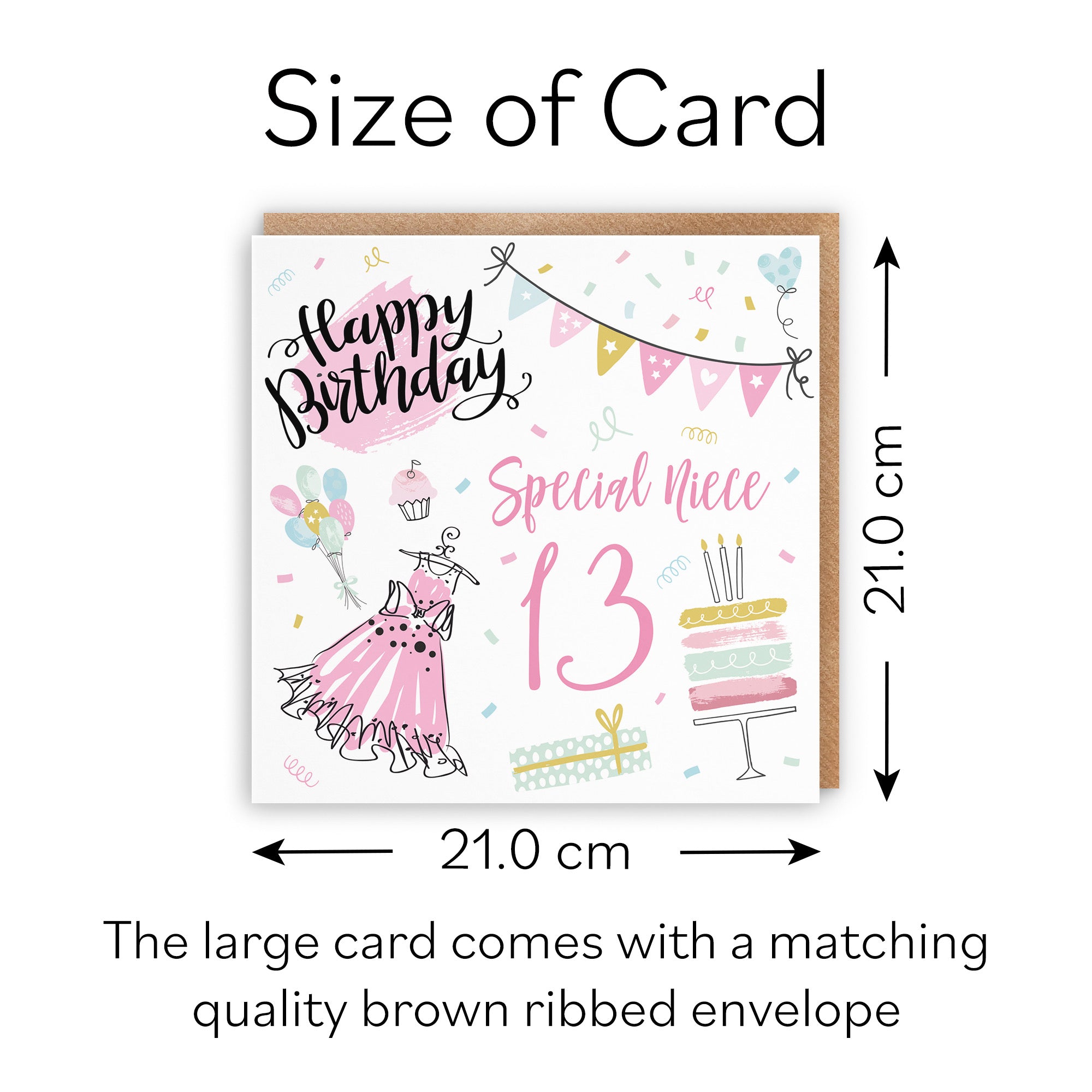 Large Niece 13th Birthday Card Party - Default Title (B0BPT2KFJR)