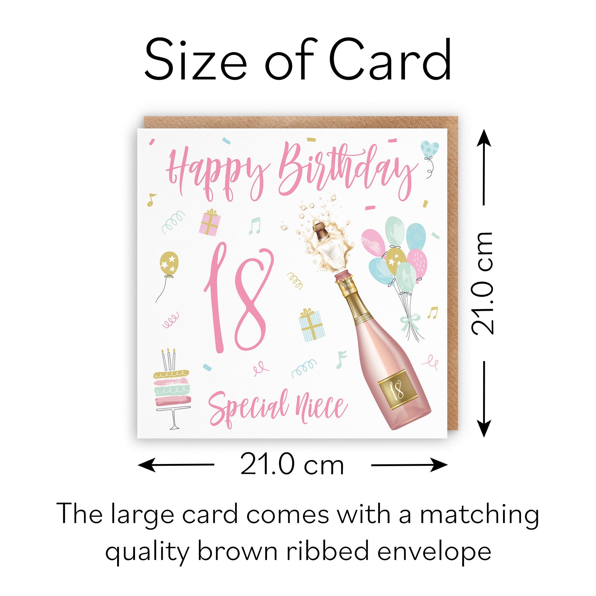 Large Niece 18th Birthday Card Champagne - Default Title (B0BPT2N5RV)