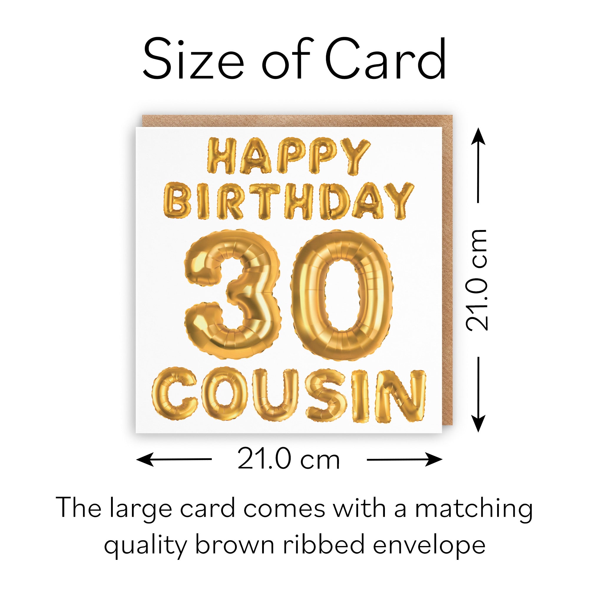 Large Cousin 30th Birthday Card Balloon - Default Title (B0BPT3DXPV)