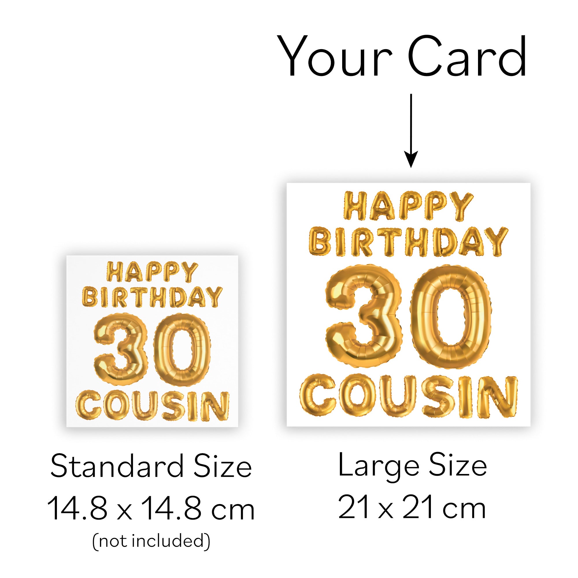 Large Cousin 30th Birthday Card Balloon - Default Title (B0BPT3DXPV)