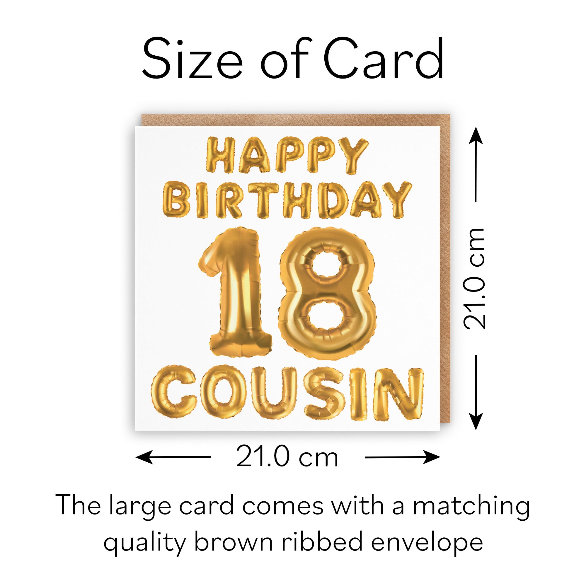 Large Cousin 18th Birthday Card Balloon - Default Title (B0BPT3MCN7)