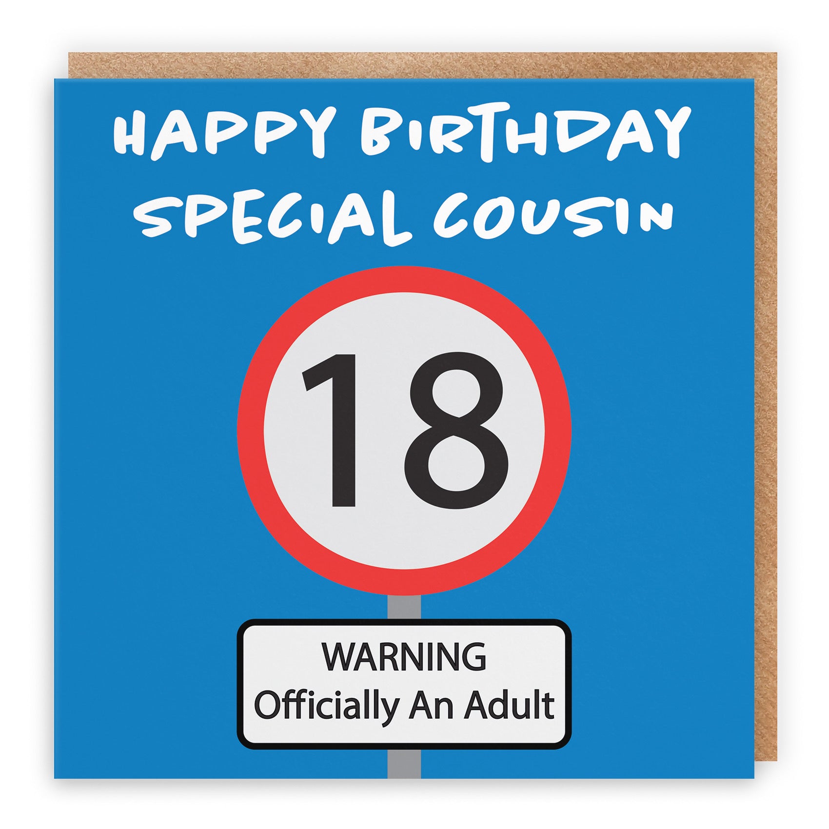 Large Cousin 18th Birthday Card Road Sign - Default Title (B0BPT41SG8)