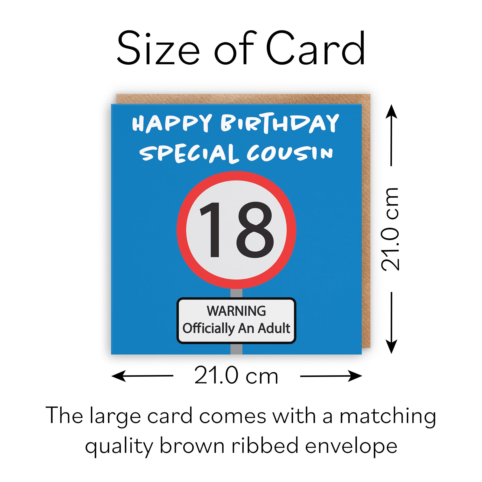 Large Cousin 18th Birthday Card Road Sign - Default Title (B0BPT41SG8)