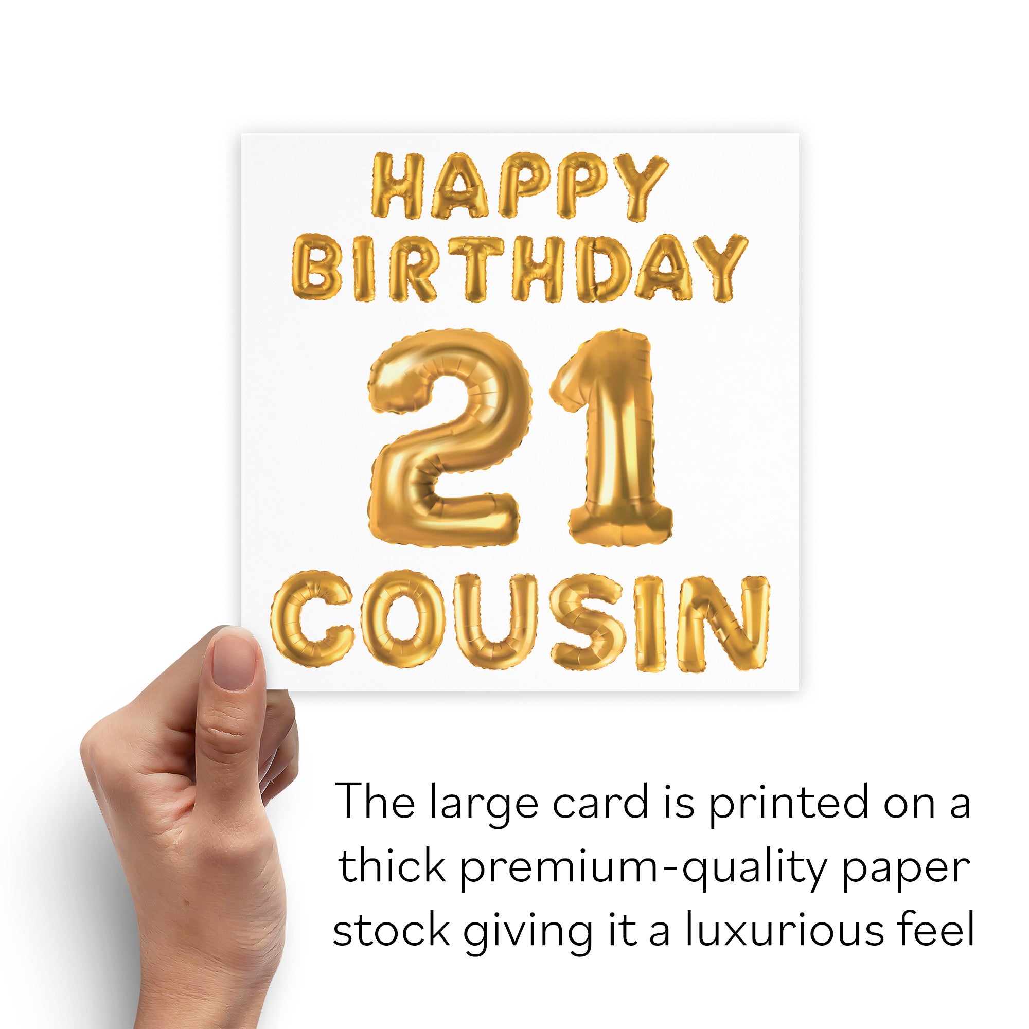 Large Cousin 21st Birthday Card Balloon - Default Title (B0BPT458BH)