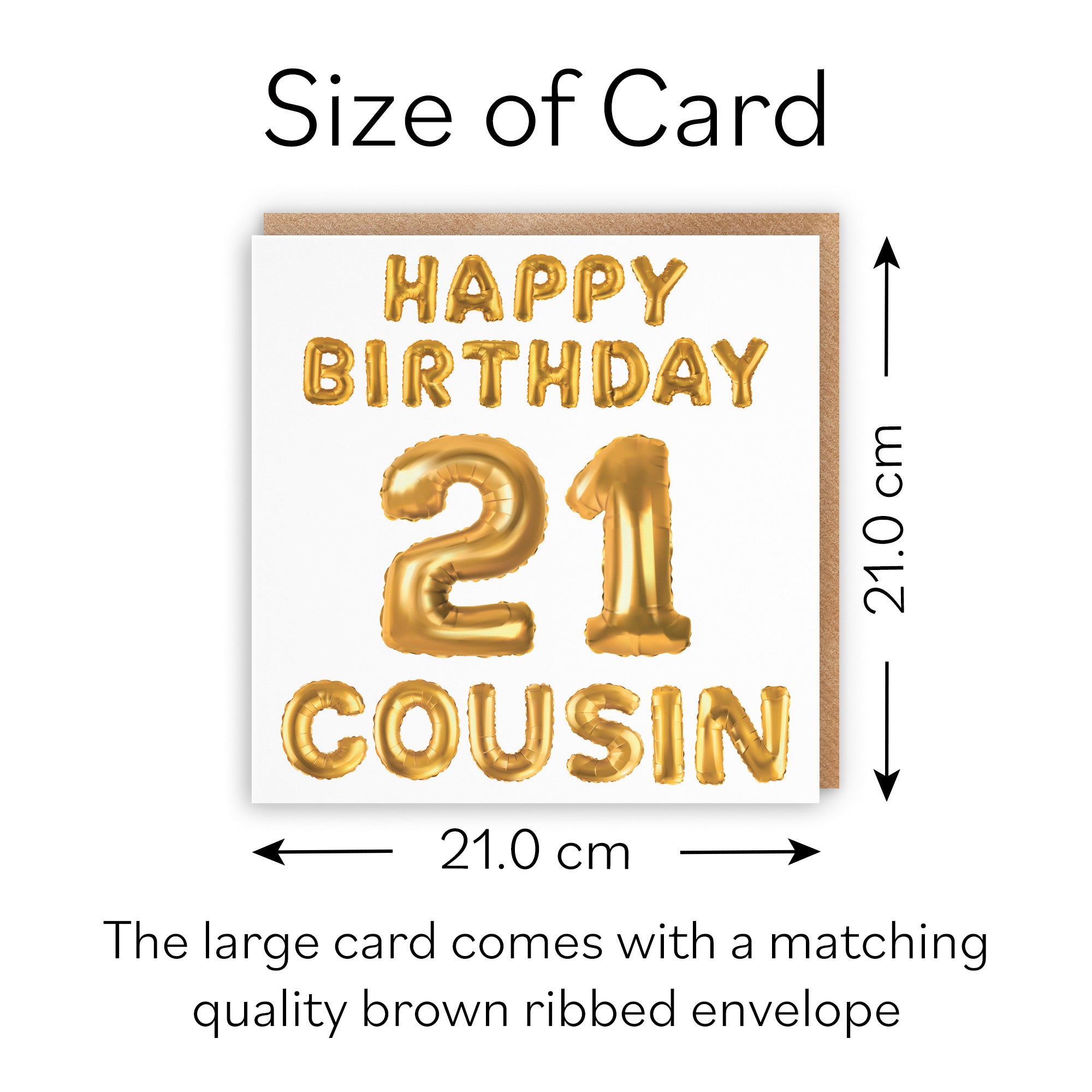 Large Cousin 21st Birthday Card Balloon - Default Title (B0BPT458BH)