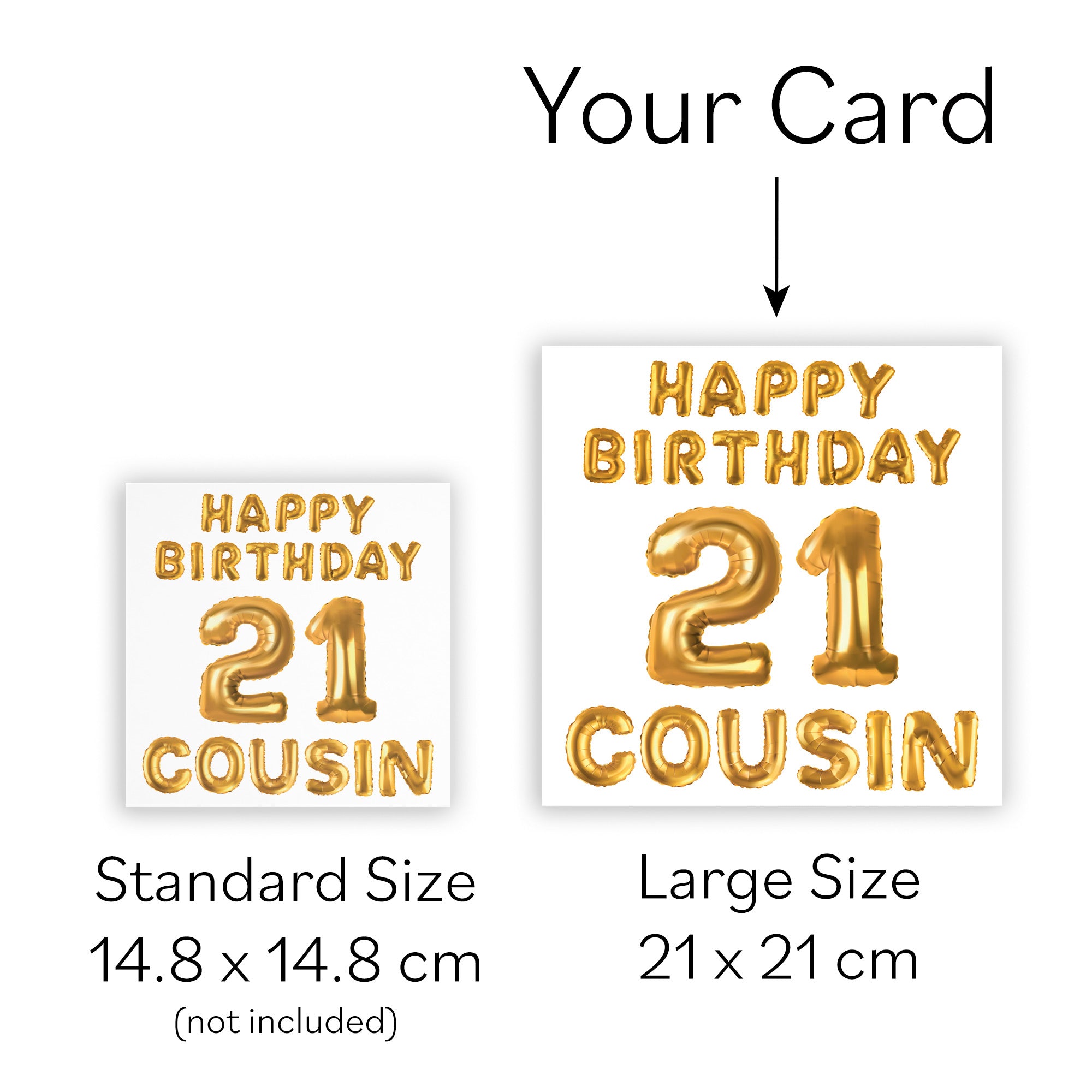 Large Cousin 21st Birthday Card Balloon - Default Title (B0BPT458BH)