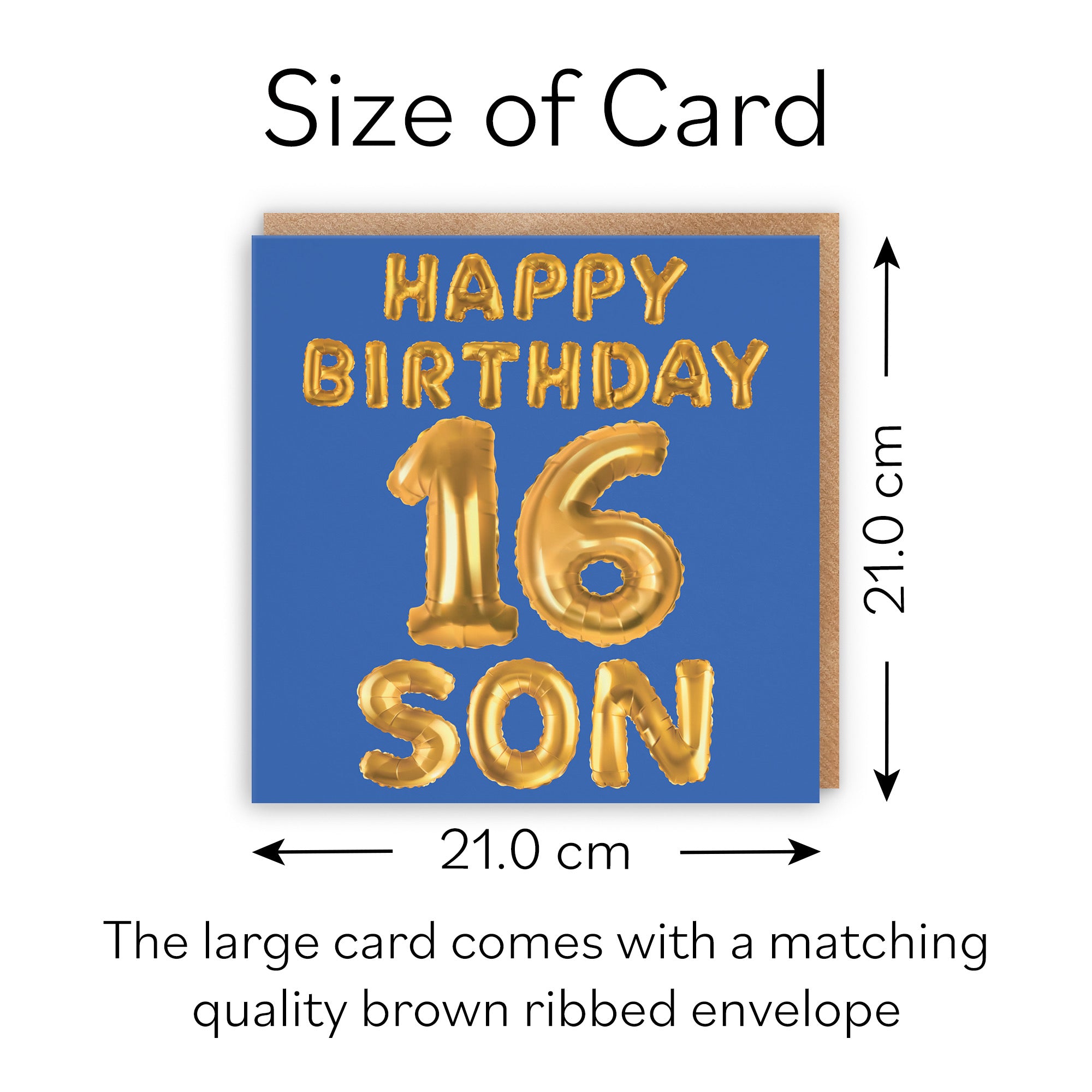 Large Son 16th Birthday Card Balloon - Default Title (B0BPT4FD48)