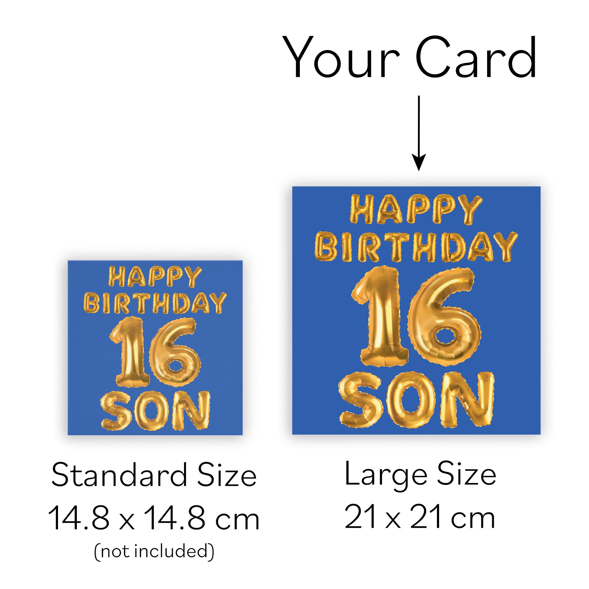 Large Son 16th Birthday Card Balloon - Default Title (B0BPT4FD48)