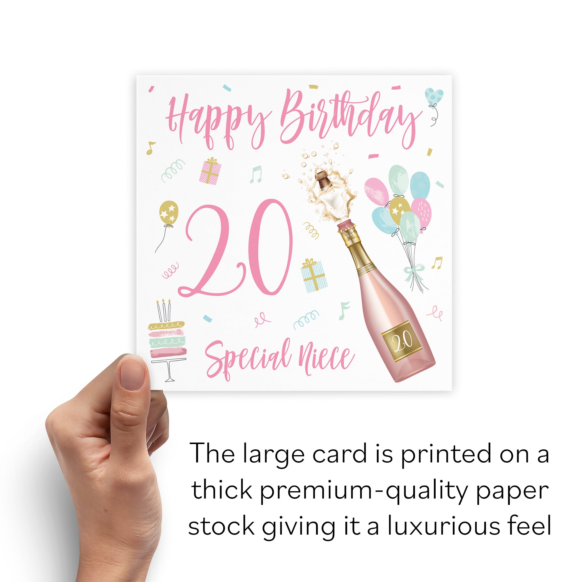 Large Niece 20th Birthday Card Champagne - Default Title (B0BPT4JN4Z)