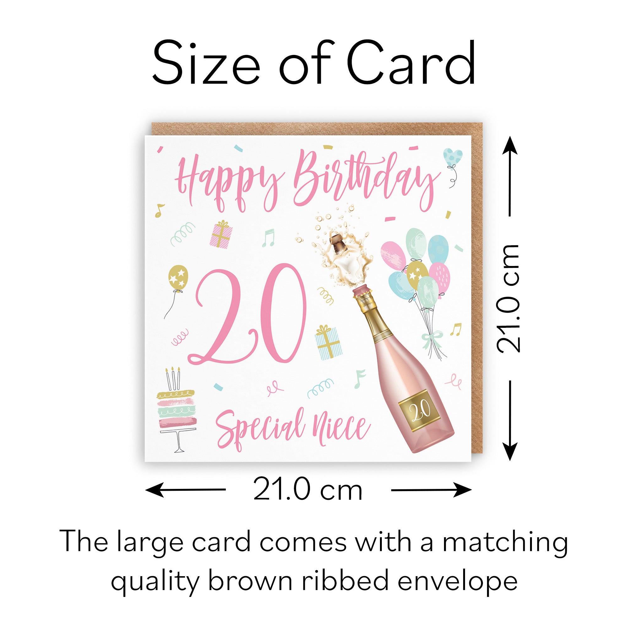 Large Niece 20th Birthday Card Champagne - Default Title (B0BPT4JN4Z)