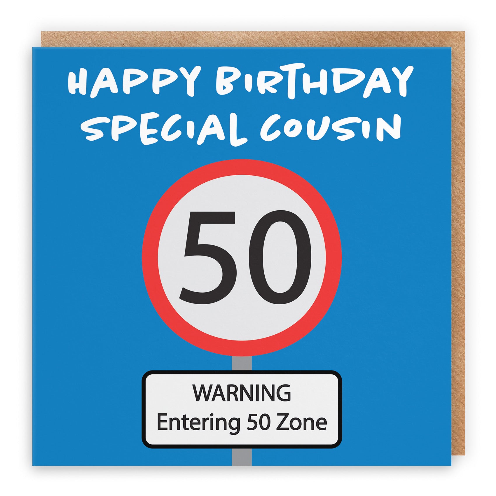 Large Cousin 50th Birthday Card Road Sign - Default Title (B0BPT4LC4K)