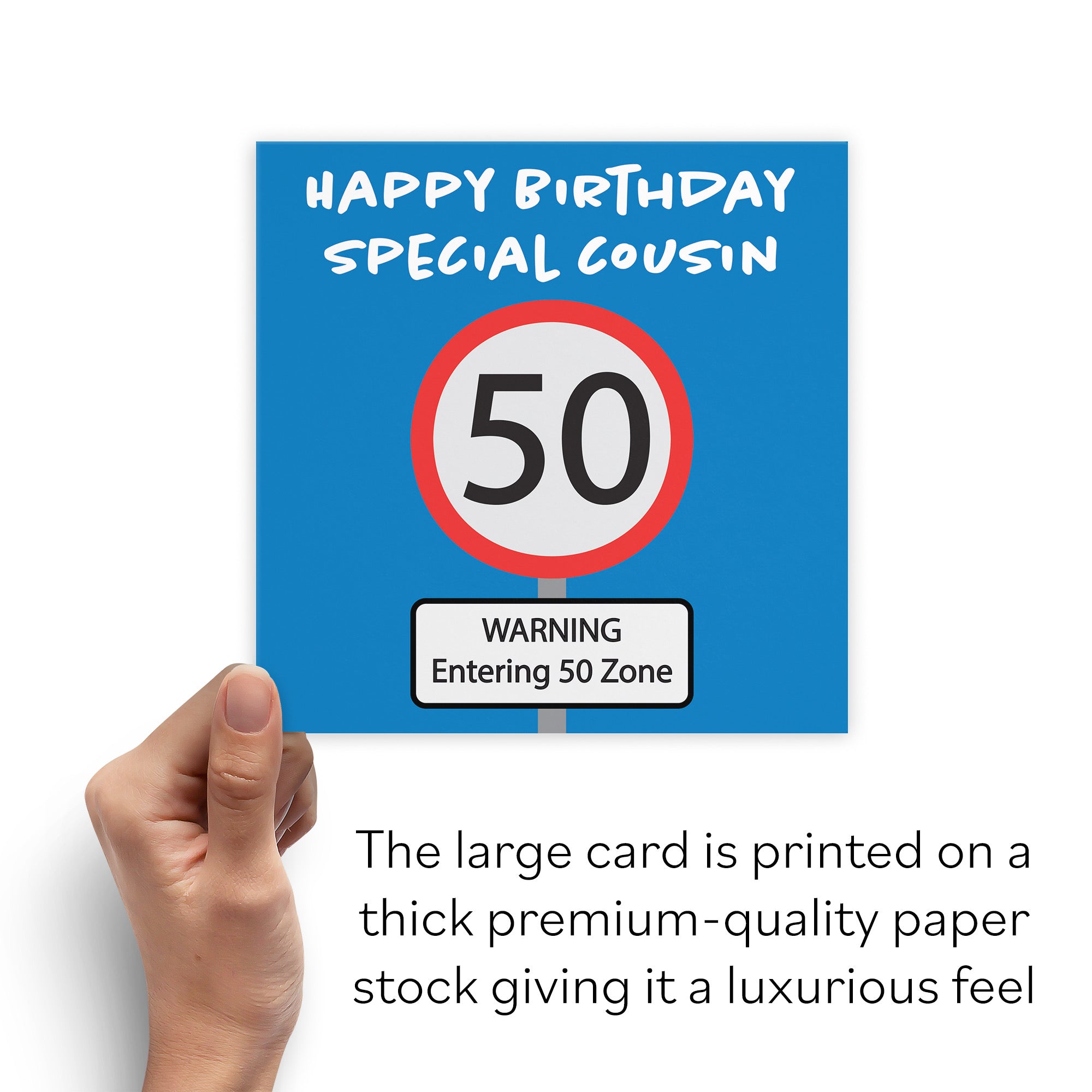 Large Cousin 50th Birthday Card Road Sign - Default Title (B0BPT4LC4K)