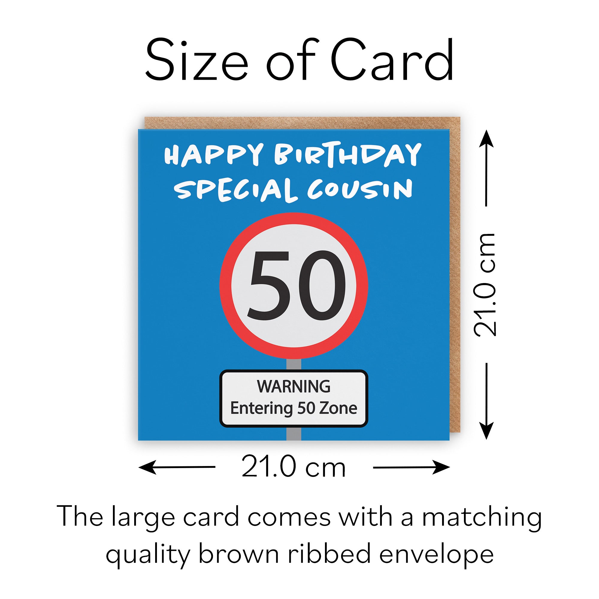 Large Cousin 50th Birthday Card Road Sign - Default Title (B0BPT4LC4K)