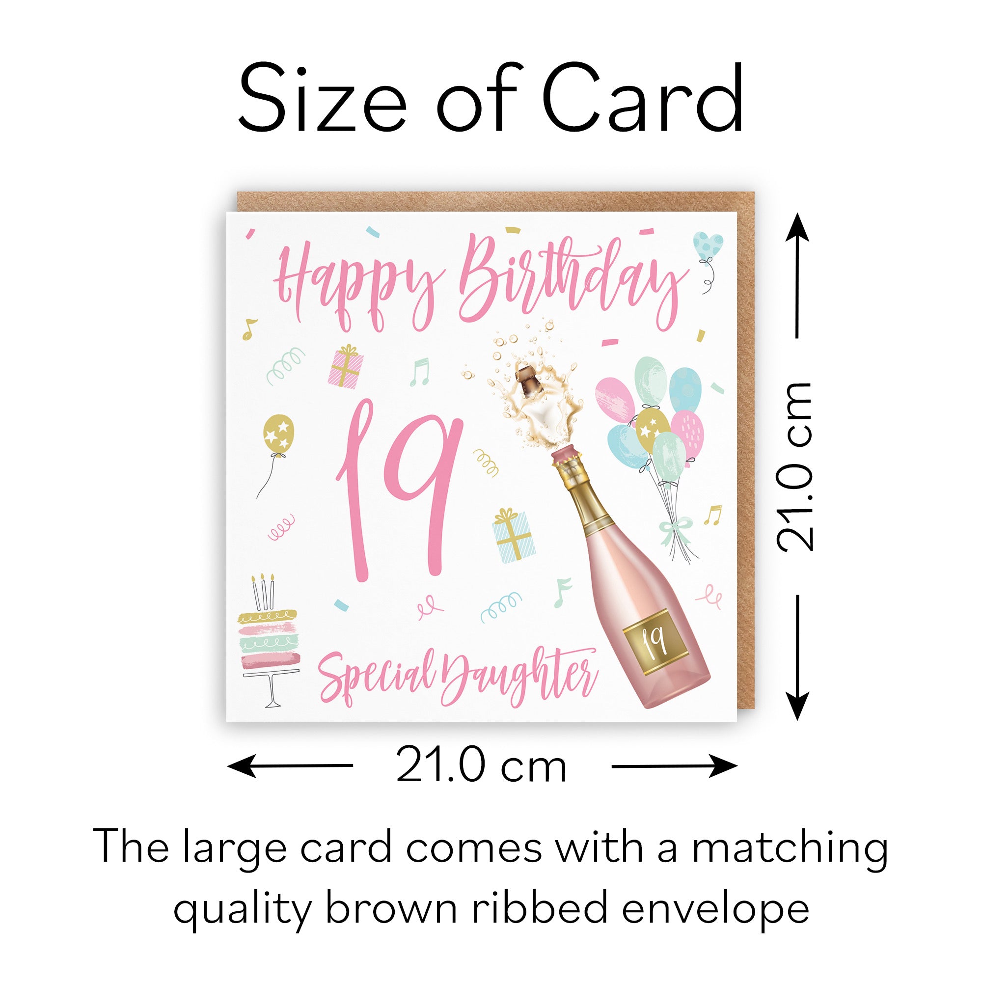 Large Daughter 19th Birthday Card Champagne - Default Title (B0BPT66VT6)