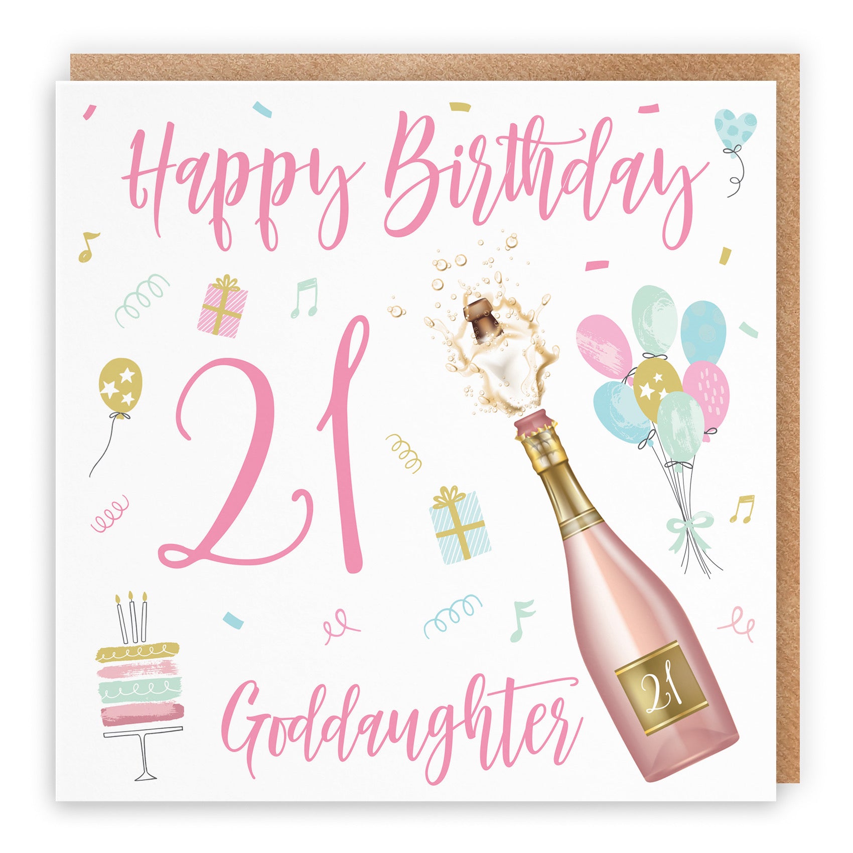 Large Goddaughter 21st Birthday Card Champagne - Default Title (B0BPT8R1G6)