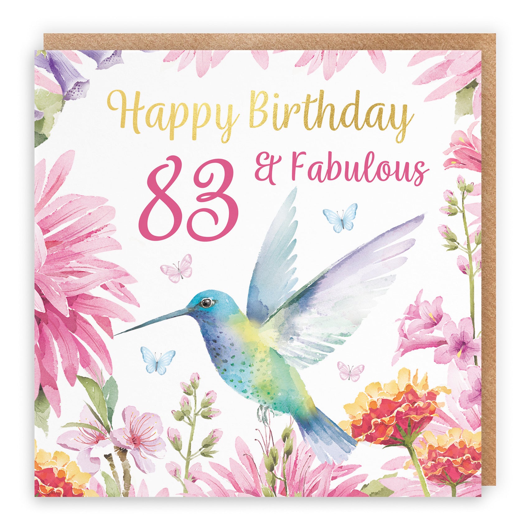 83rd Birthday Card Hummingbird Gold Foil Milo's Gallery - Default Title (B0BYLX3GWM)