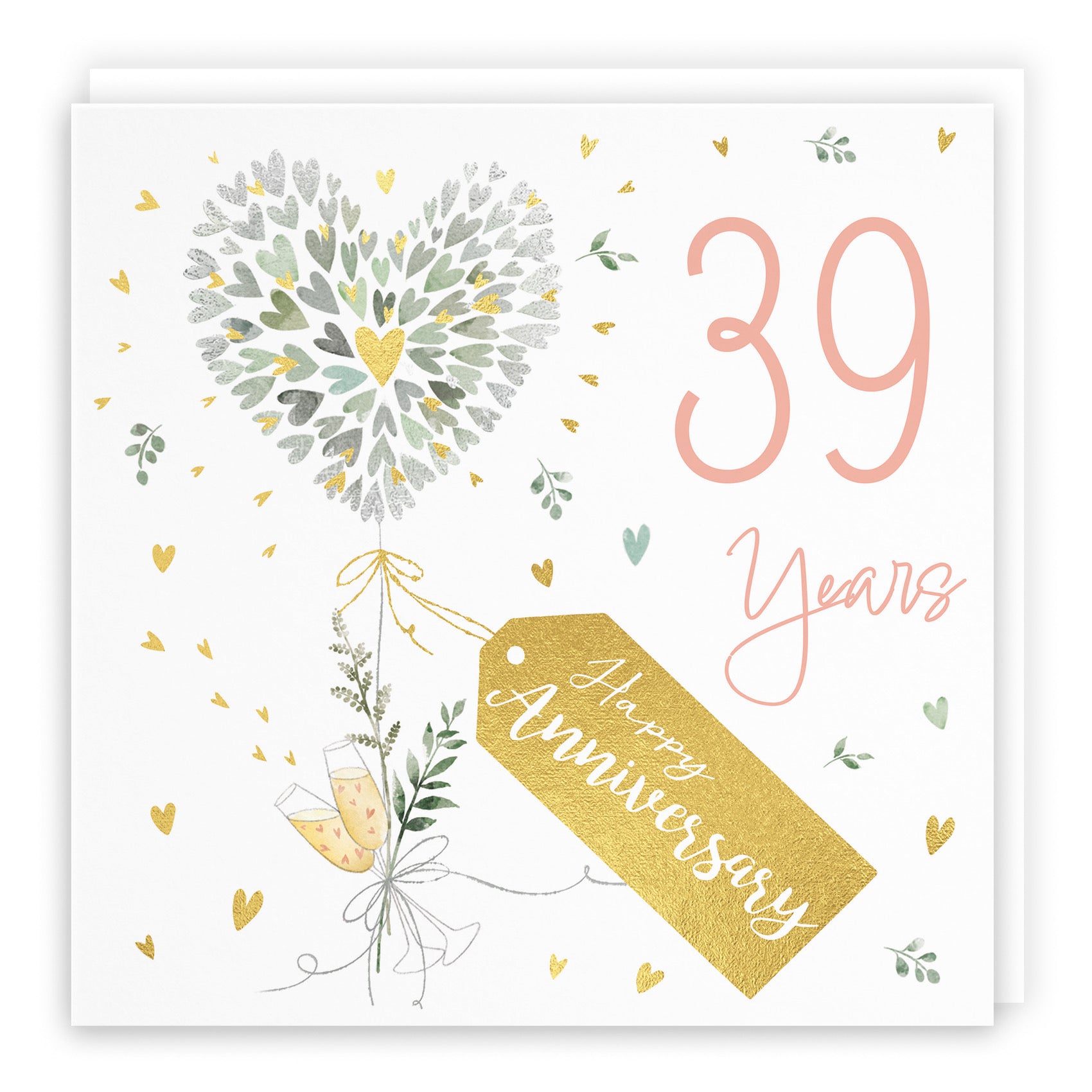 39th Anniversary Card Contemporary Hearts Milo's Gallery - Default Title (B0CKJ6RCL7)