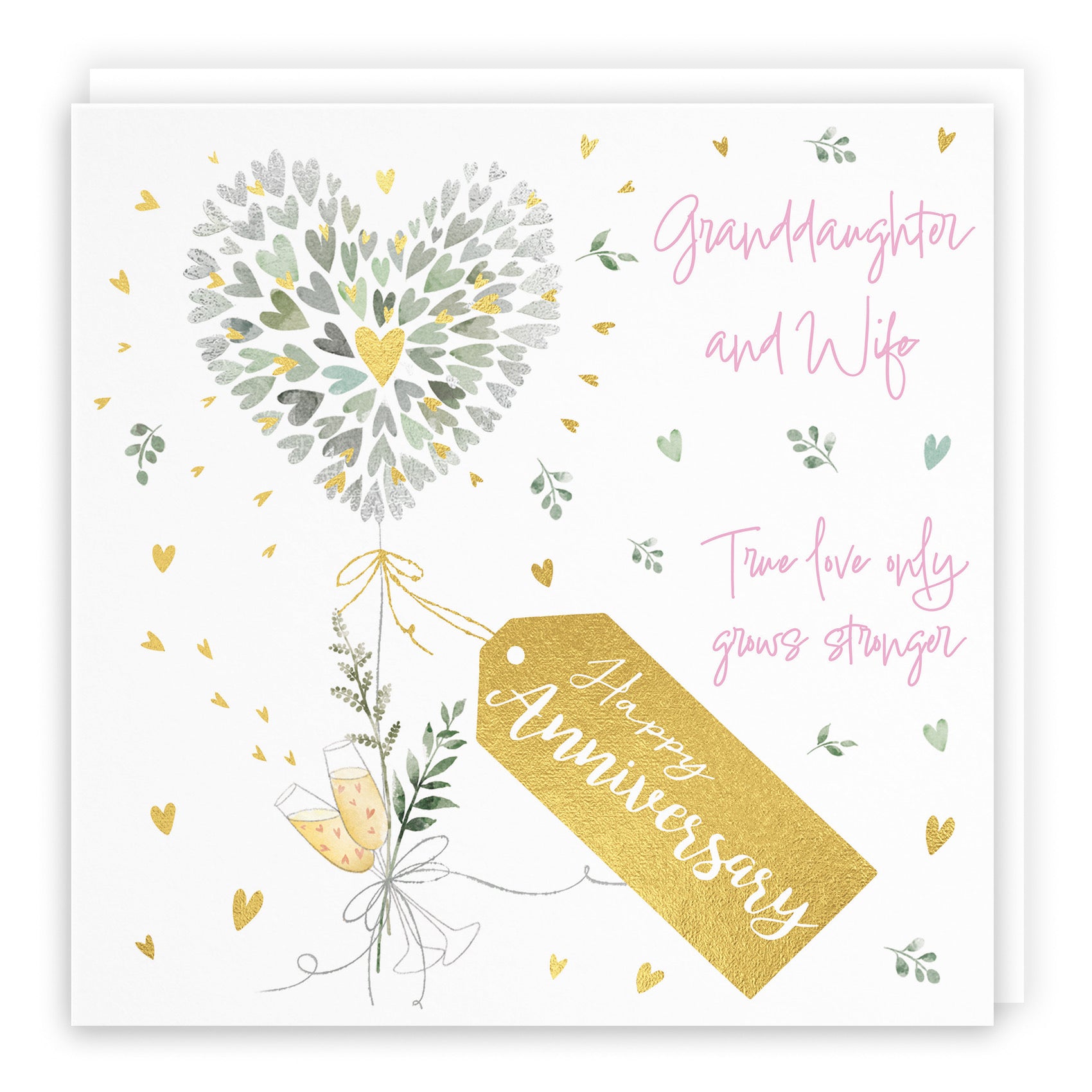 Granddaughter And Wife Anniversary Card Contemporary Hearts Milo's Gallery - Default Title (B0CKJ7M46D)