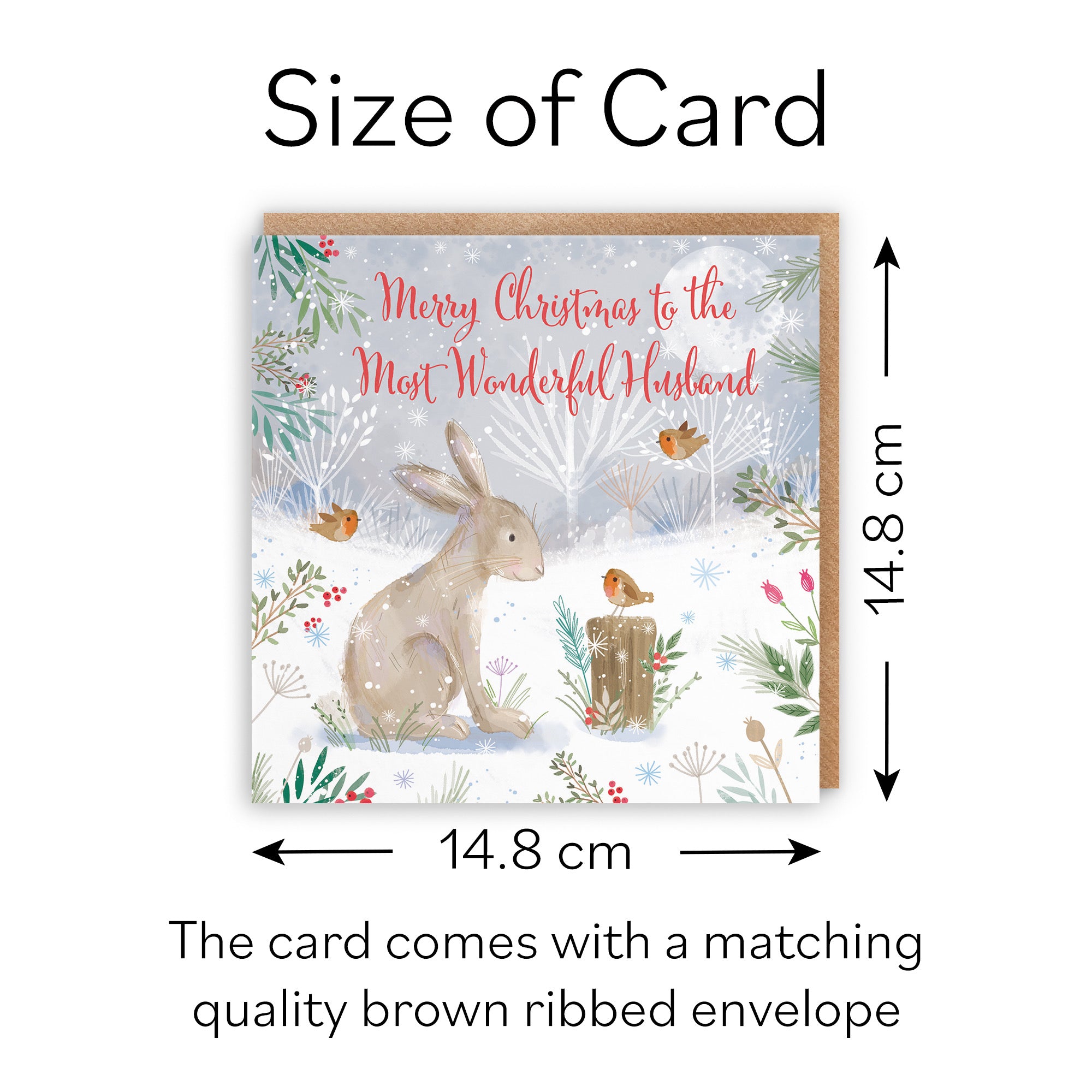 Husband Cute Hare Christmas Card Nature's Treasures - Default Title (B0CMJ5NRN9)