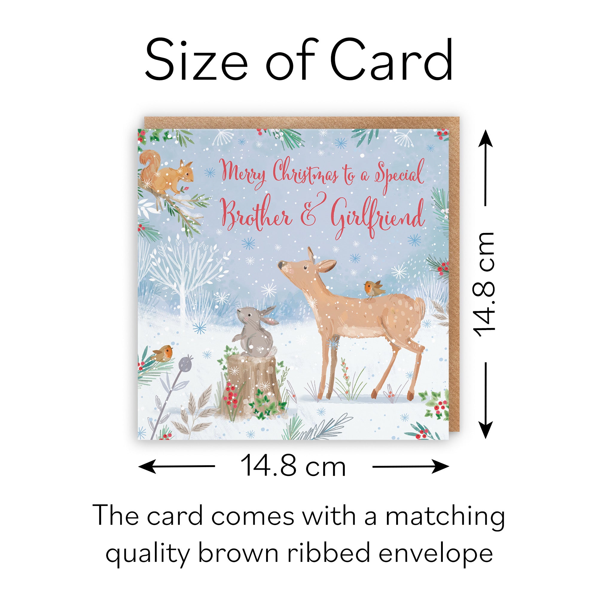 Cute Deer Brother And Girlfriend Christmas Card Nature's Treasures - Default Title (B0CMJ6C2T7)