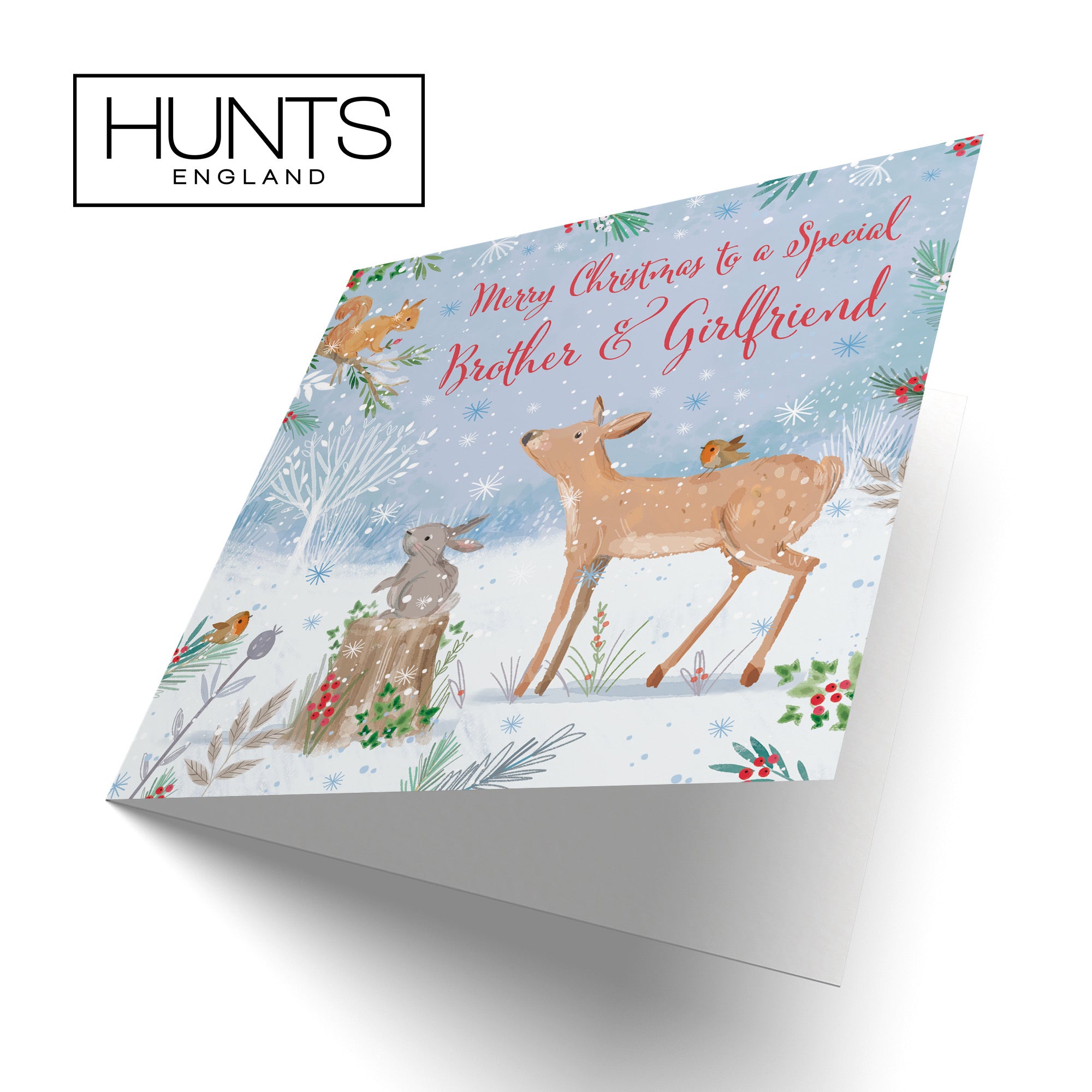 Cute Deer Brother And Girlfriend Christmas Card Nature's Treasures - Default Title (B0CMJ6C2T7)