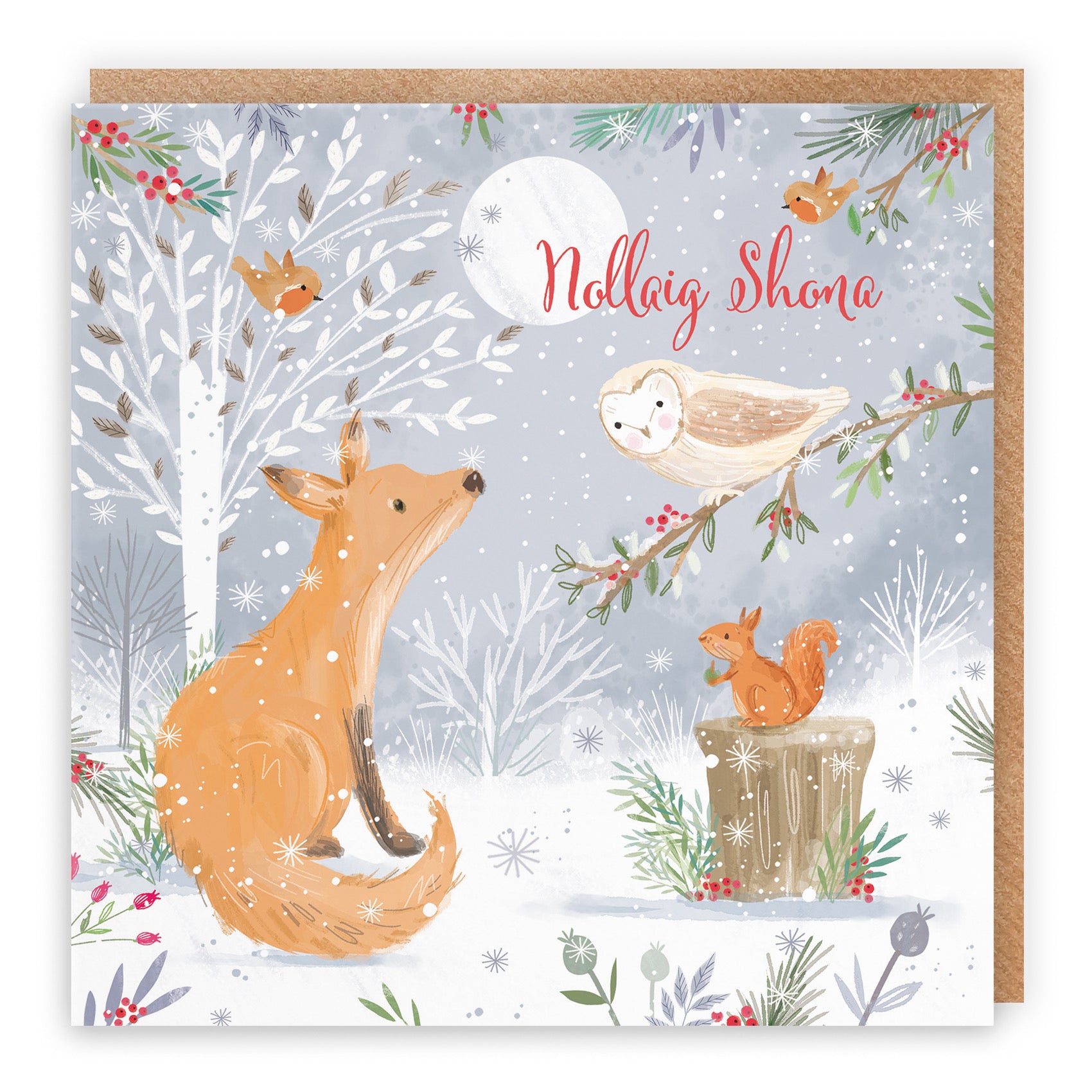 Irish Gealic Cute Fox Christmas Card Nature's Treasures - Default Title (B0CMJ6C5C2)