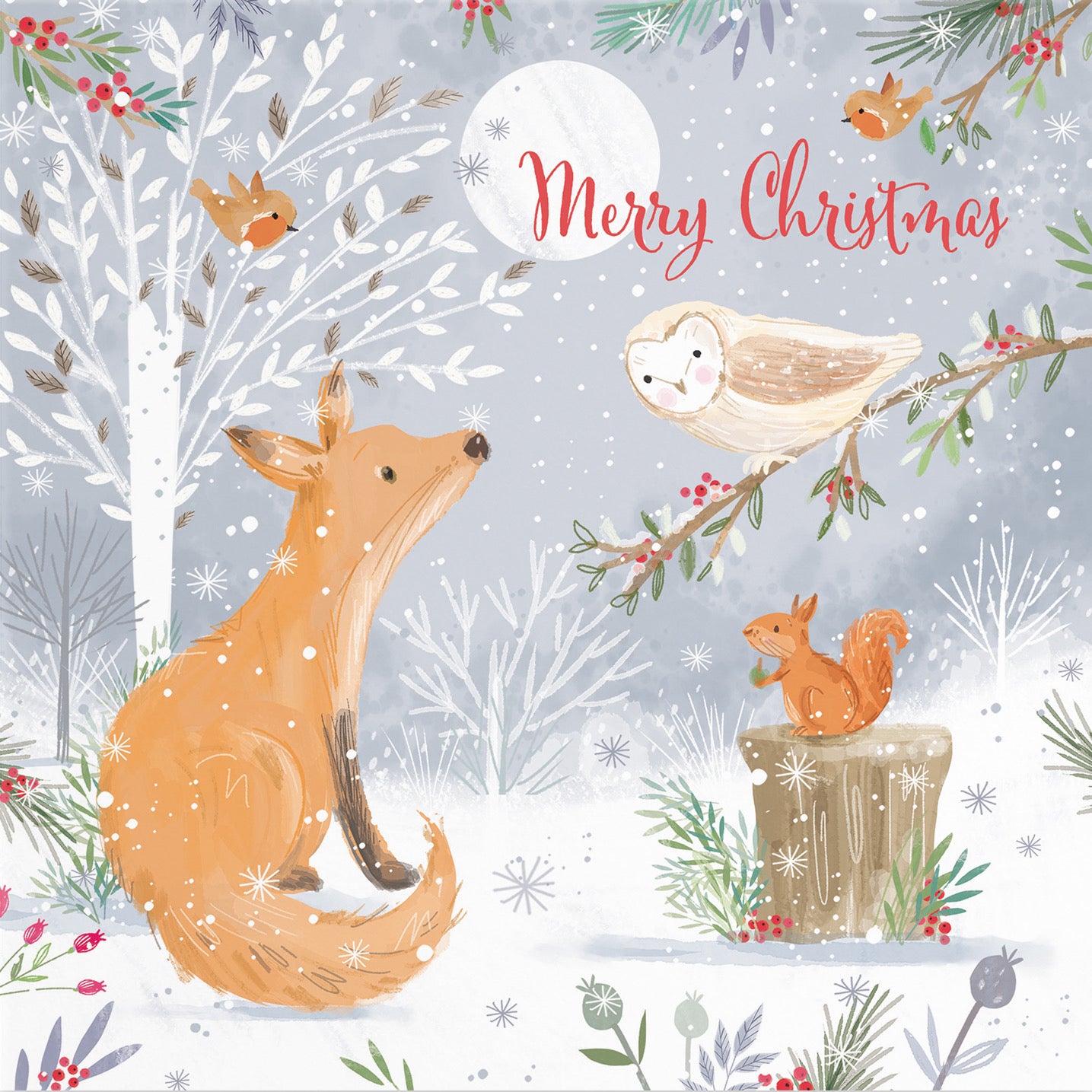 Merry Christmas Fox Family Fun Card Nature's Treasures - Default Title (B0CMJ6CP5F)