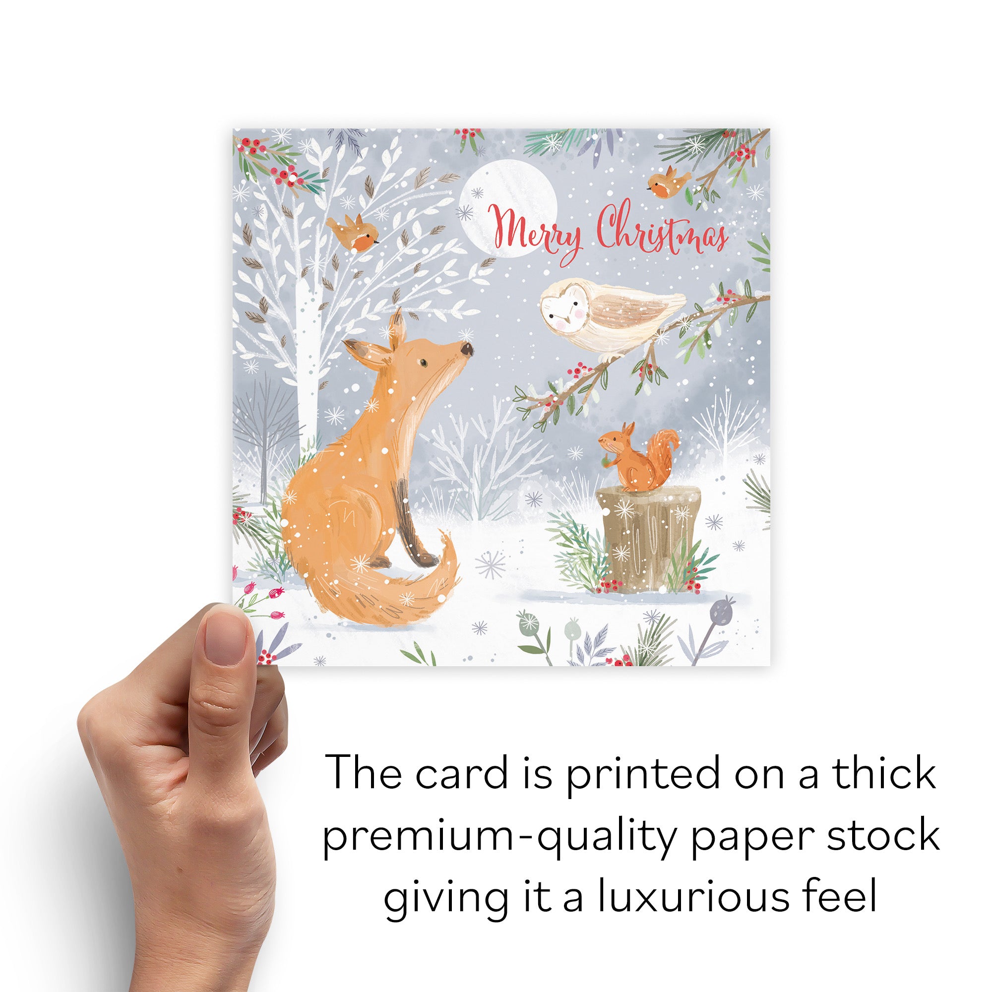 Merry Christmas Fox Family Fun Card Nature's Treasures - Default Title (B0CMJ6CP5F)