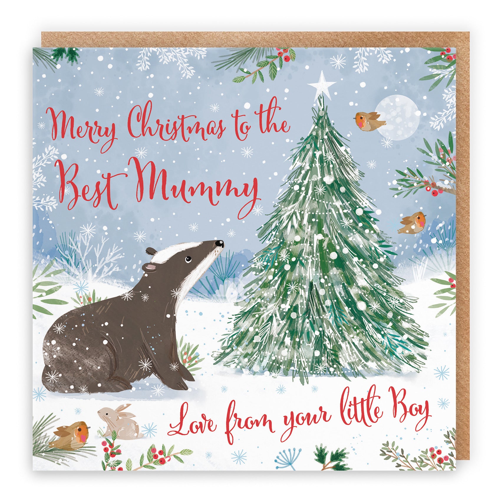 Cute Badger Mummy From Little Boy Christmas Card Nature's Treasures - Default Title (B0CMJ6P6VK)