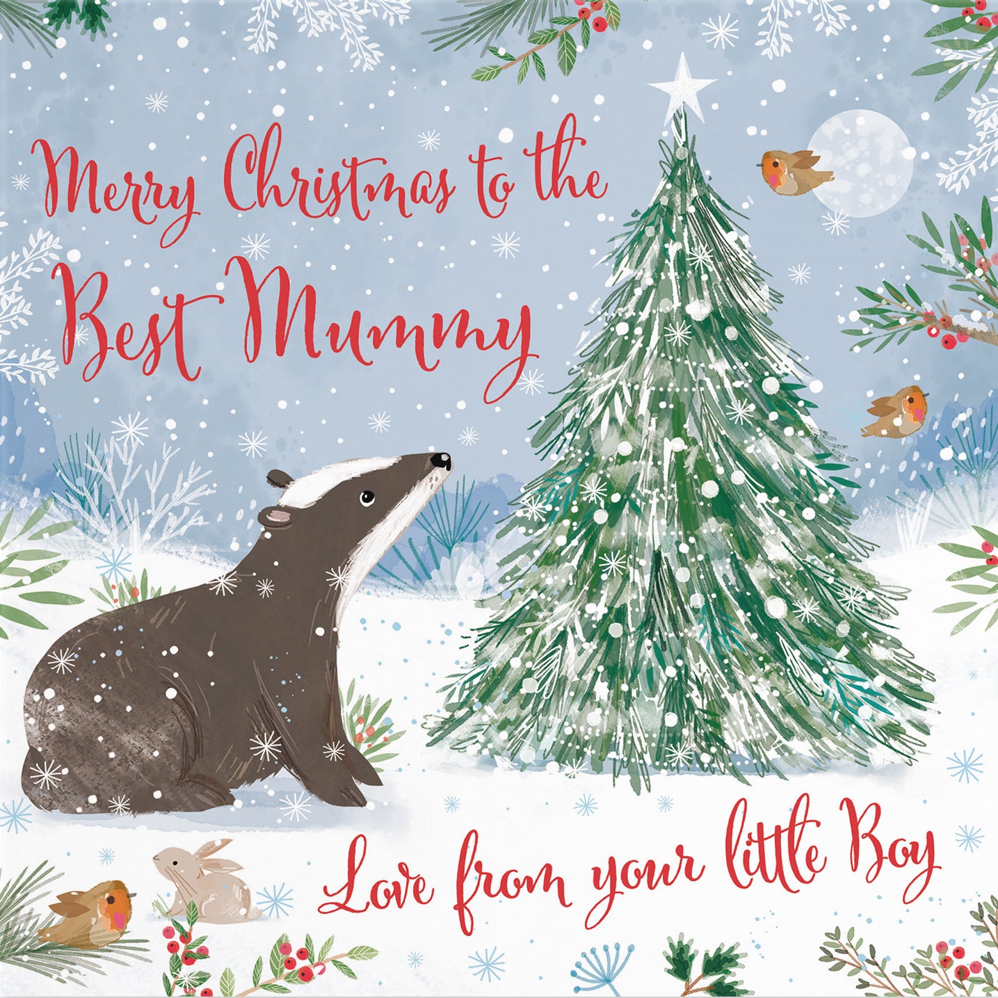 Cute Badger Mummy From Little Boy Christmas Card Nature's Treasures - Default Title (B0CMJ6P6VK)