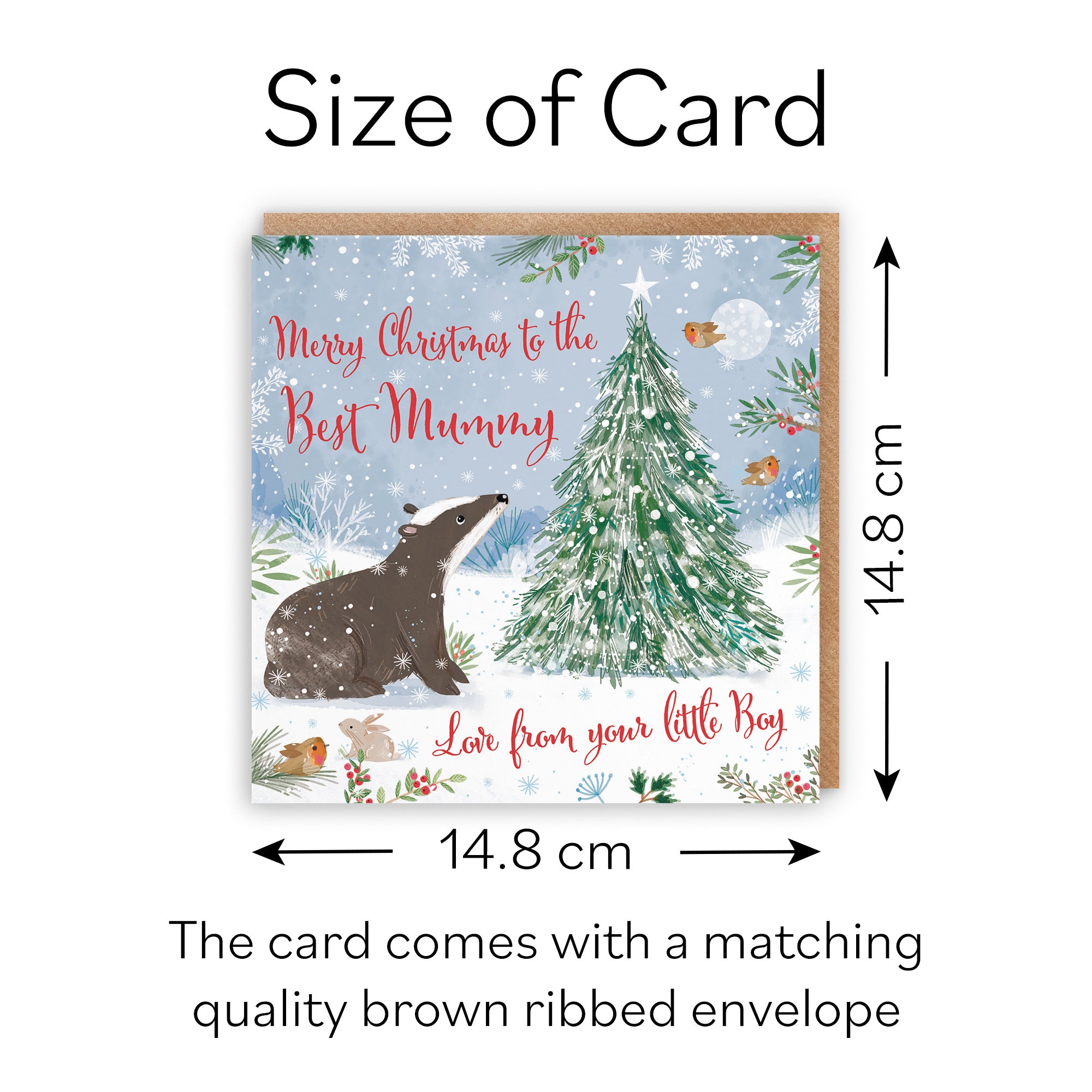 Cute Badger Mummy From Little Boy Christmas Card Nature's Treasures - Default Title (B0CMJ6P6VK)