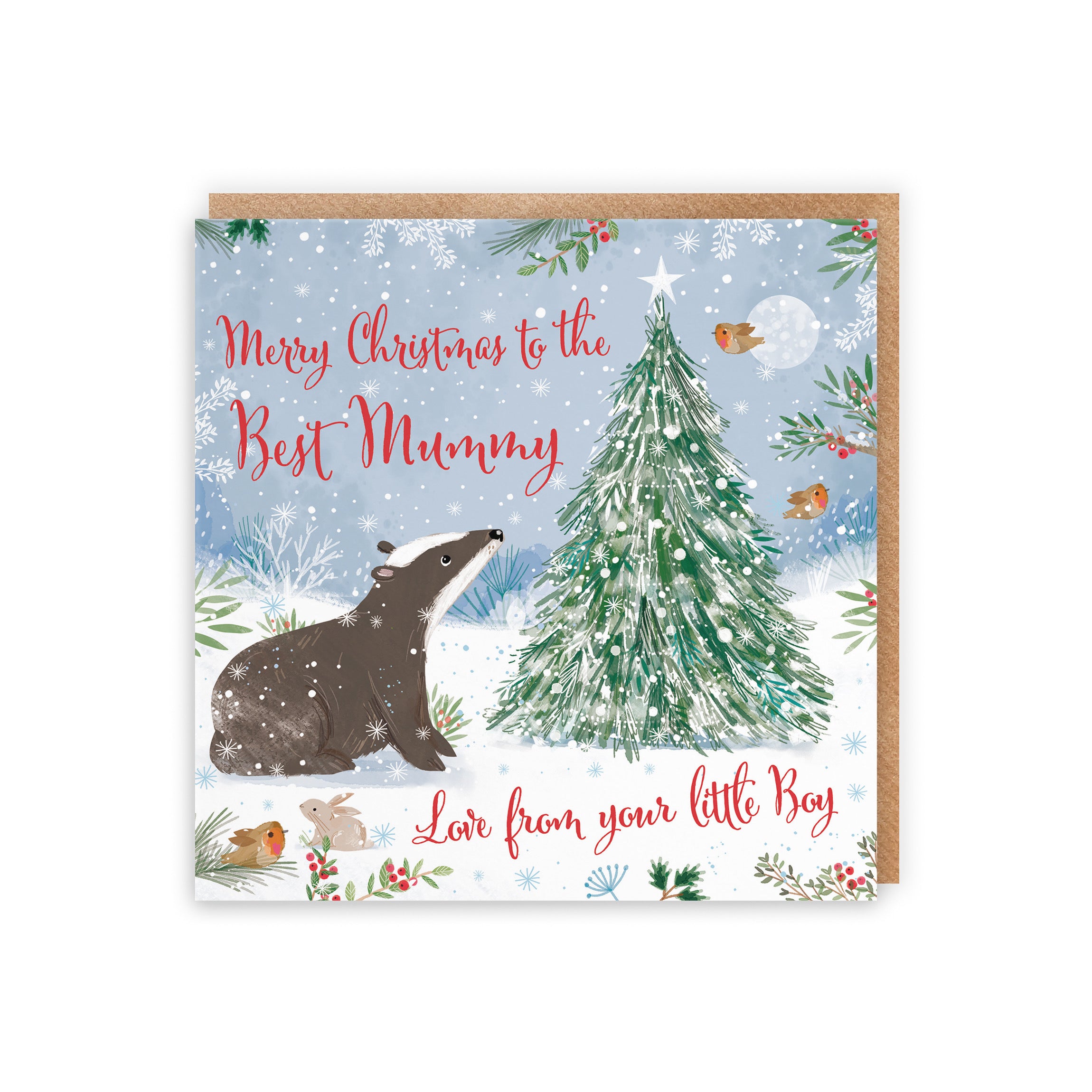 Cute Badger Mummy From Little Boy Christmas Card Nature's Treasures - Default Title (B0CMJ6P6VK)