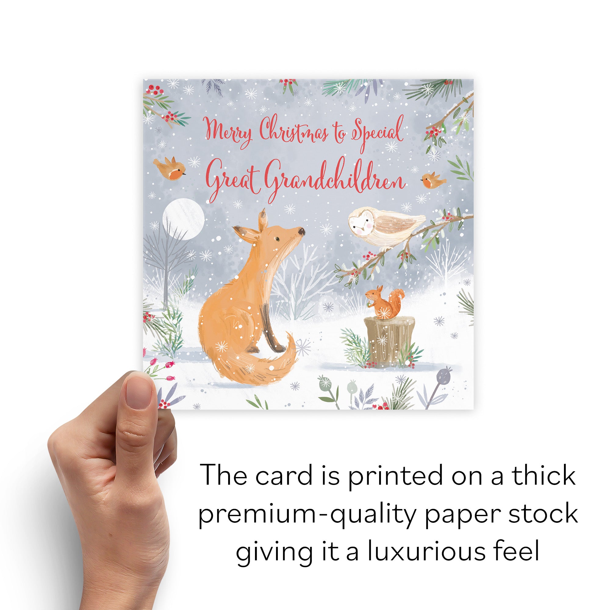 Great Grandchildren Cute Fox Christmas Card Nature's Treasures - Default Title (B0CMJ6Q356)