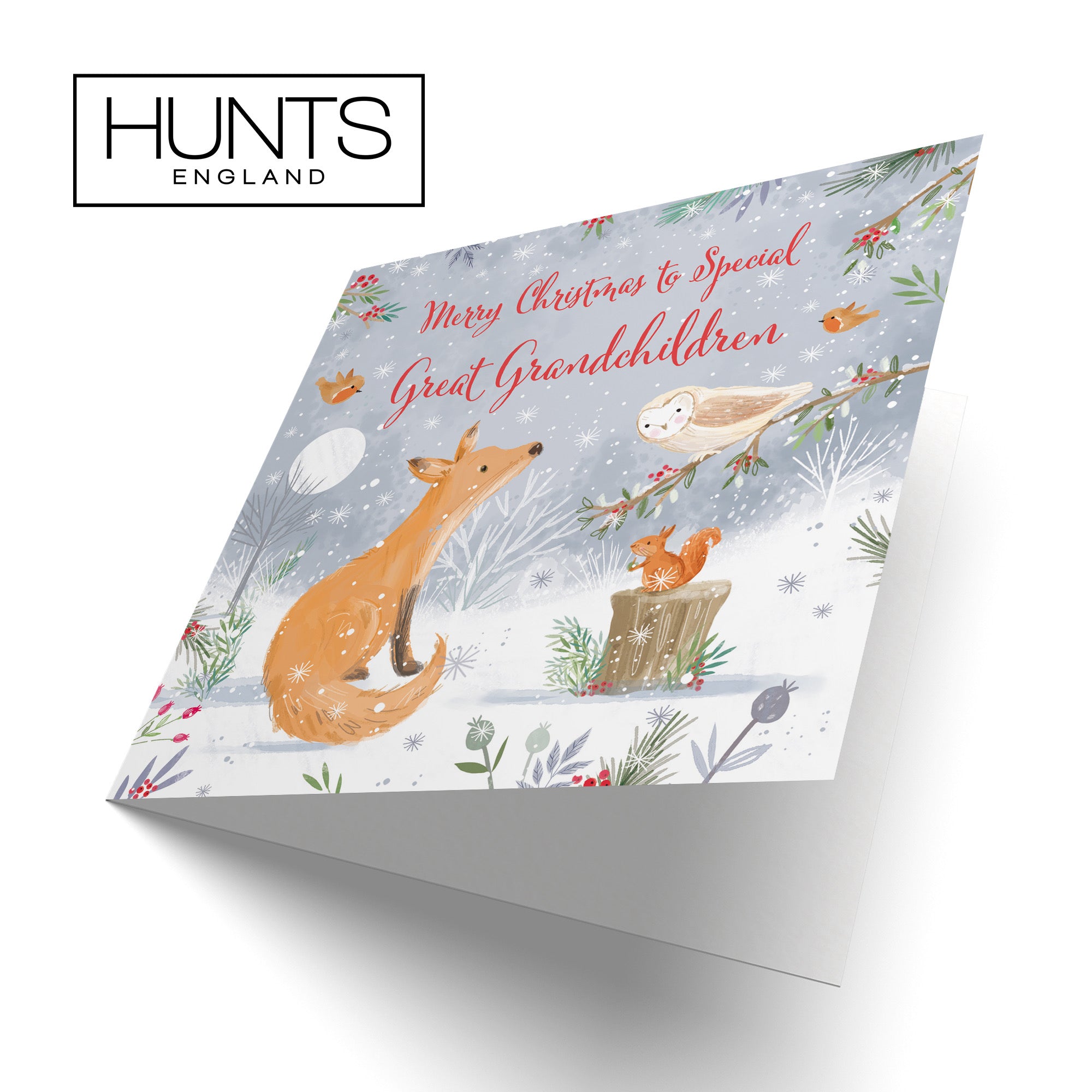 Great Grandchildren Cute Fox Christmas Card Nature's Treasures - Default Title (B0CMJ6Q356)