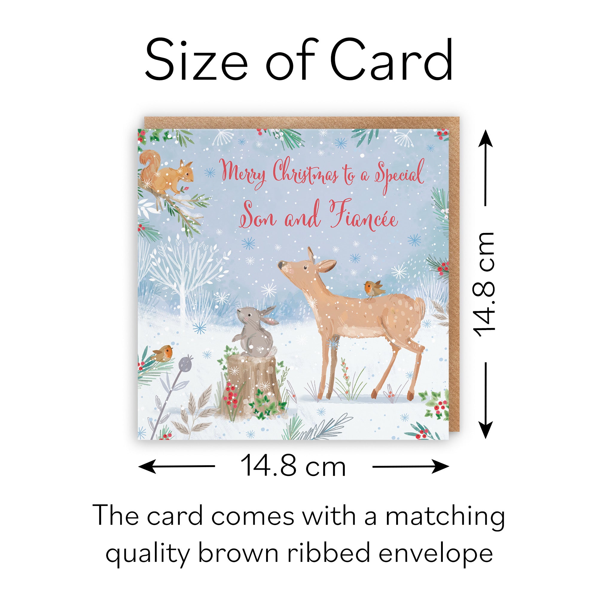 Son And Fiancée Cute Deer Christmas Card Nature's Treasures - Default Title (B0CMJ759Q1)