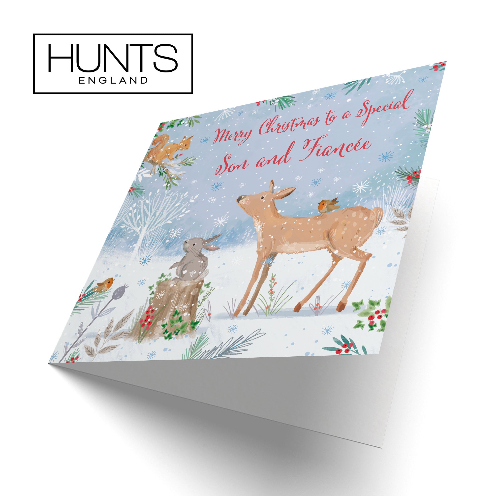 Son And Fiancée Cute Deer Christmas Card Nature's Treasures - Default Title (B0CMJ759Q1)