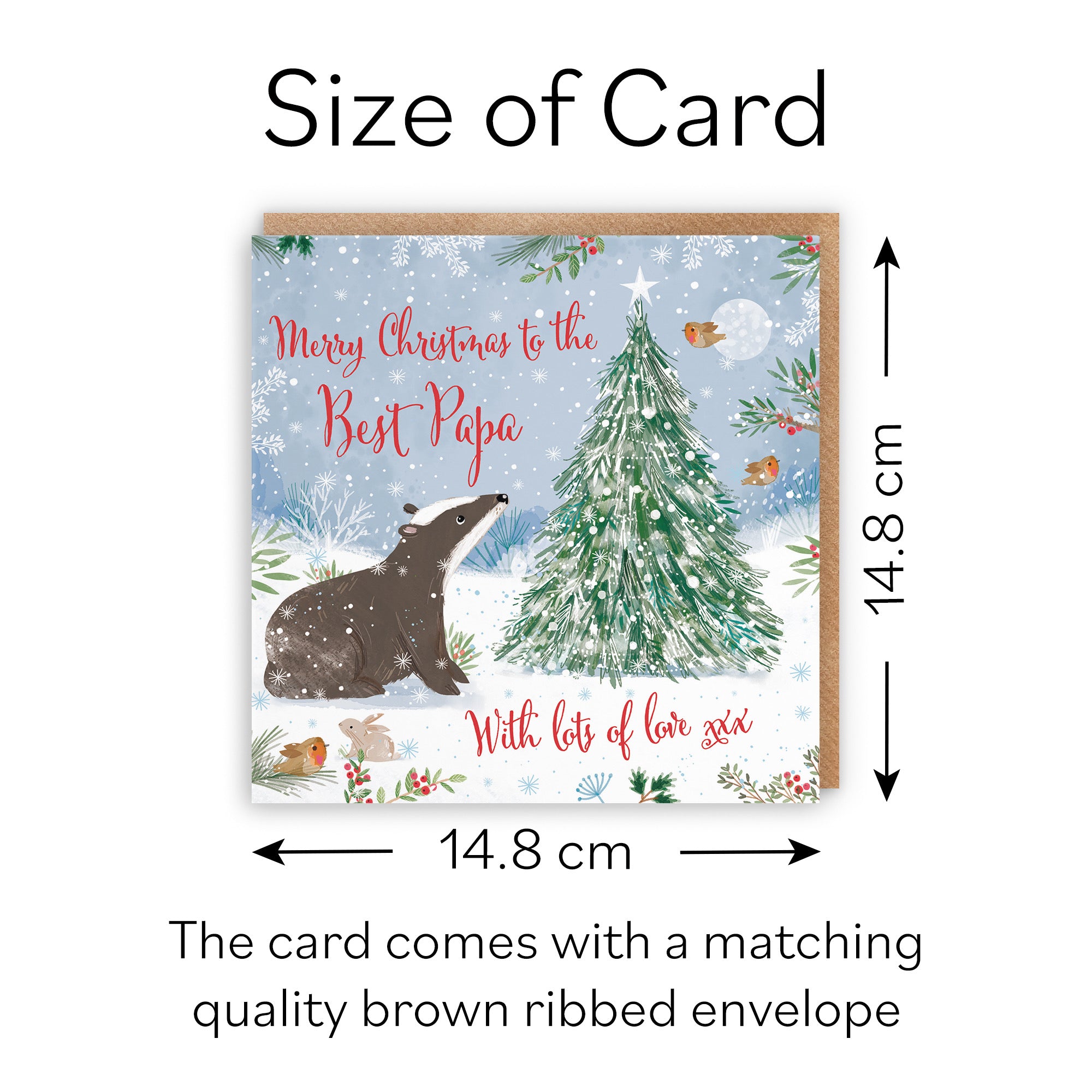 Cute Badger Papa Christmas Card Nature's Treasures - Default Title (B0CMJ75KP6)