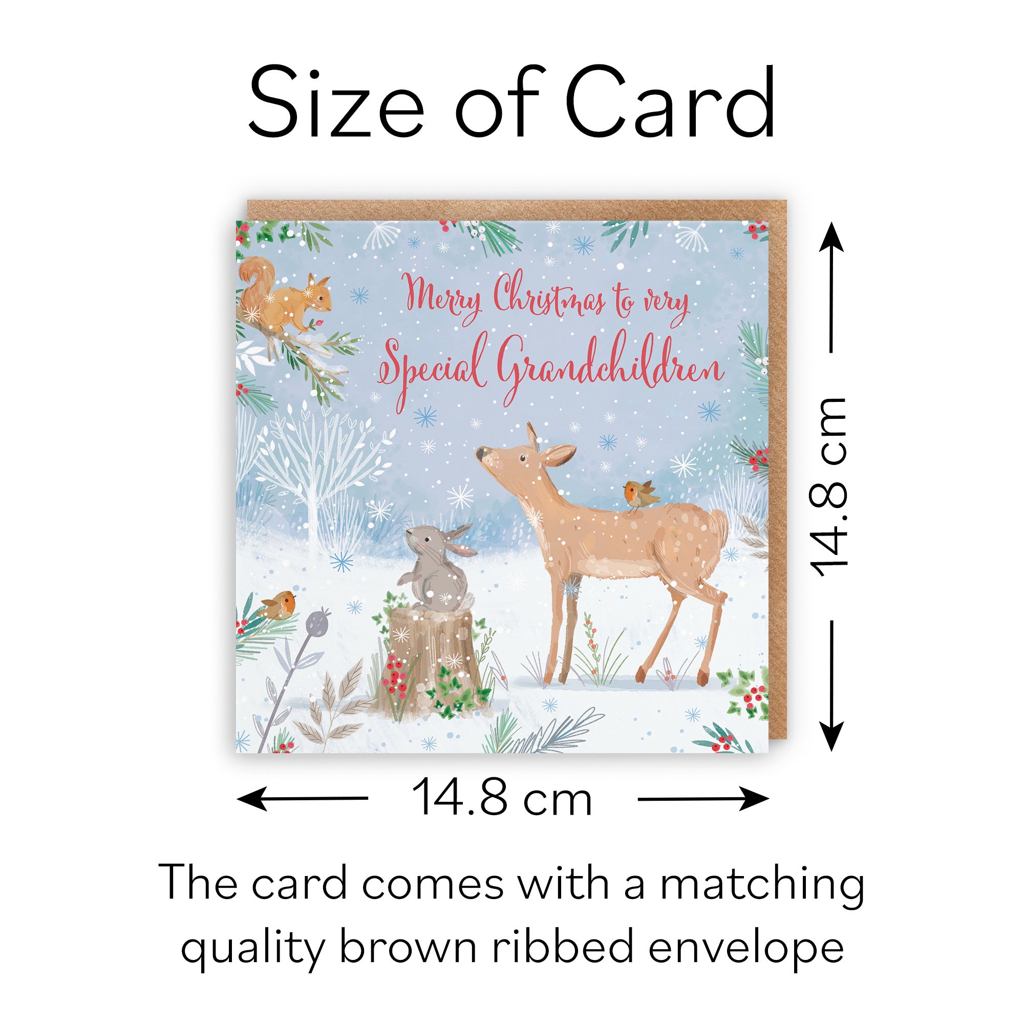 Grandchildren Cute Deer Christmas Card Nature's Treasures - Default Title (B0CMJ7TS13)