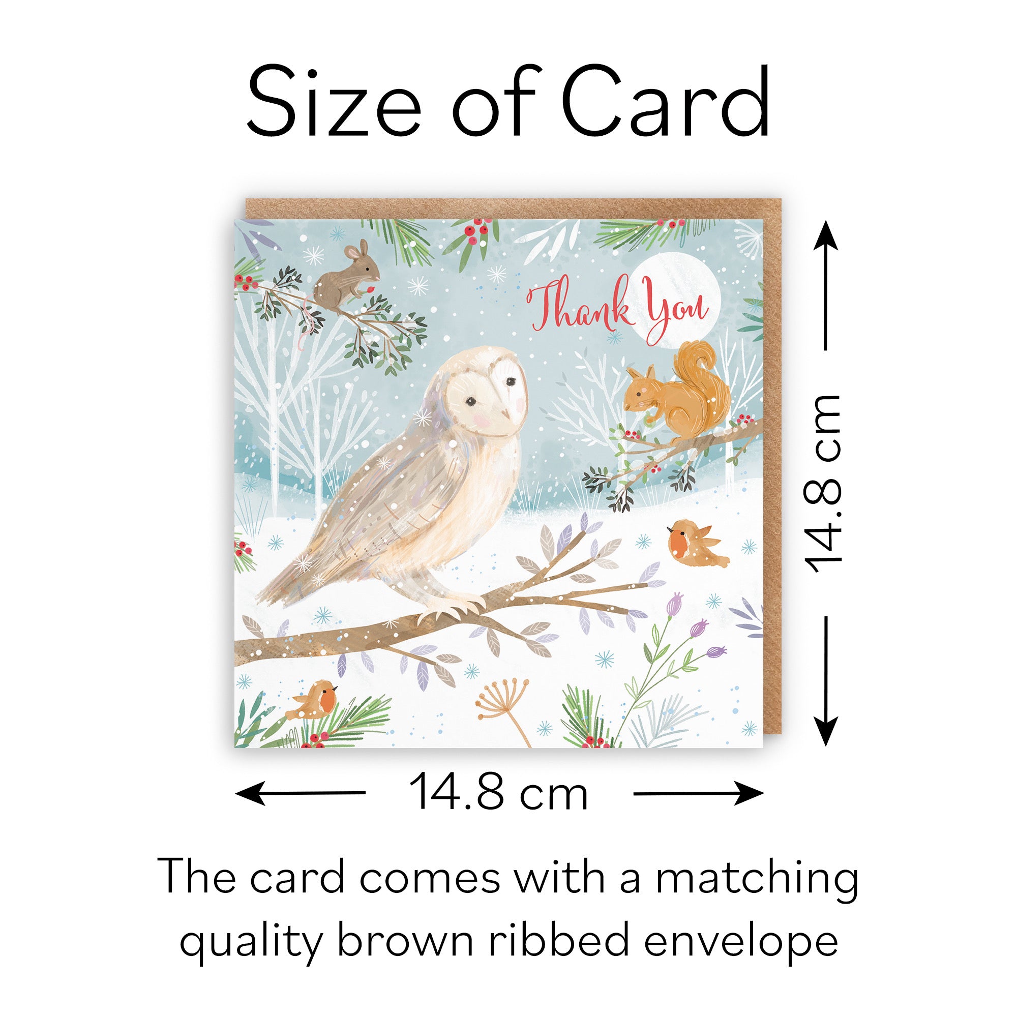 Thank You Cute Owl Christmas Card Nature's Treasures - Default Title (B0CMJ7XMLF)