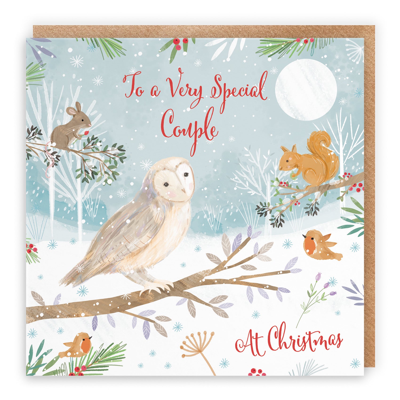 Very Special Couple Cute Owl Christmas Card Nature's Treasures - Default Title (B0CMJ83SRG)