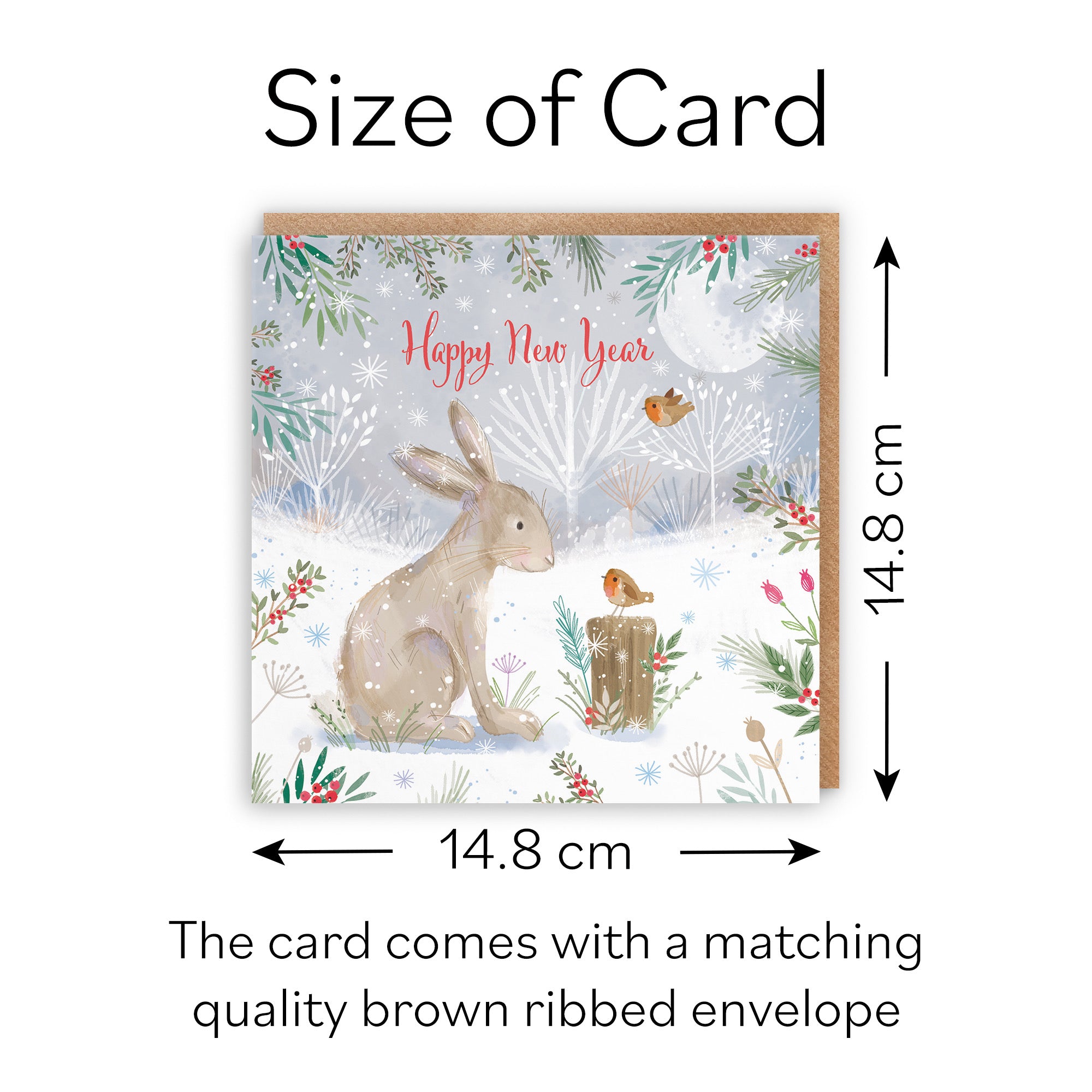 Happy New Year Cute Hare Card Nature's Treasures - Default Title (B0CMJ8CS39)